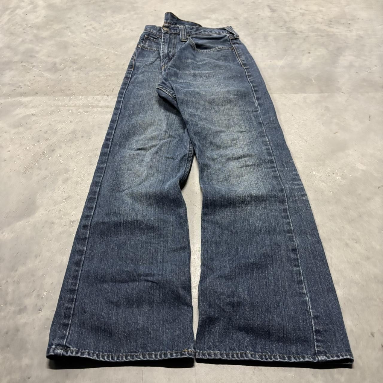 Japanese Brand × Vintage Crazy Vintage Y2K/2000s Grunge Dark Wash Bootcut Denim Jeans! Size US 31 - 3 Thumbnail