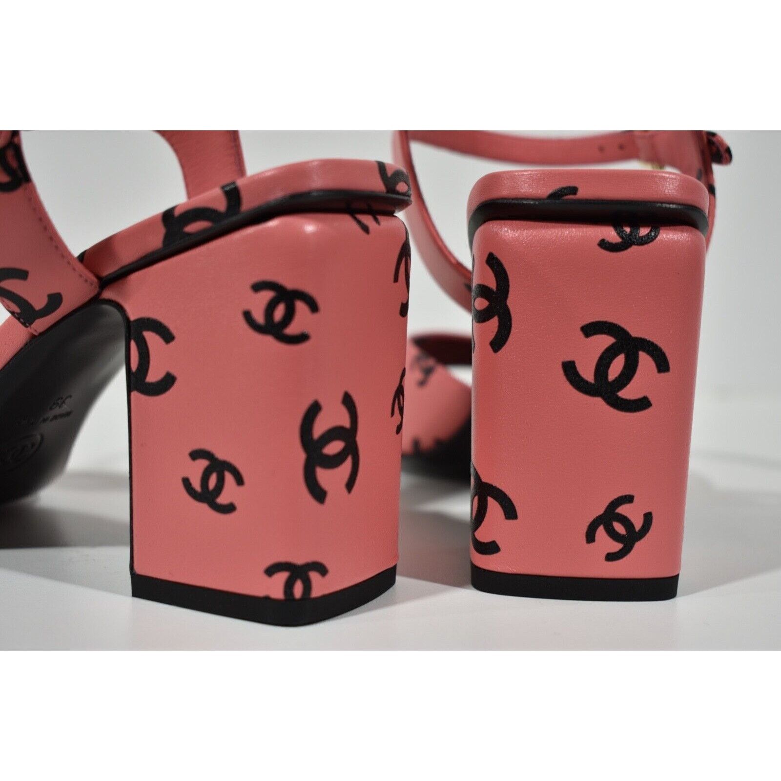 Chanel Chanel Printed Lambskin Ankle Strap Block Heel Sandal 40 Size US 10 / IT 40 - 10 Thumbnail
