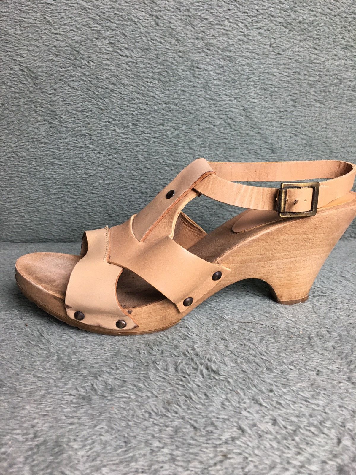 Chloe Chloé Chloe Strappy Sandals Beige Leather Wood Platform EU39 Size US 9 / IT 39 - 5 Thumbnail