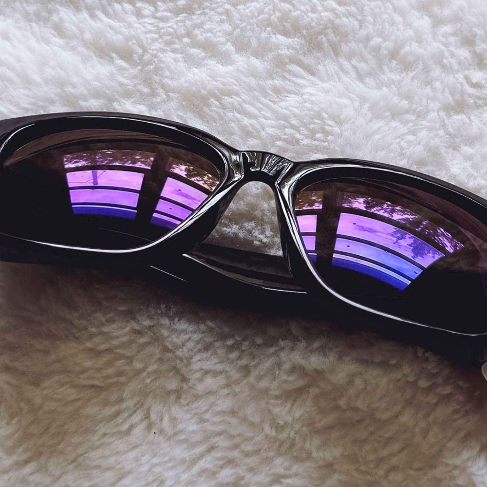 Other Cedric Black w/ Blue Lenses Mirrored Sunglasses Size ONE SIZE - 1 Thumbnail