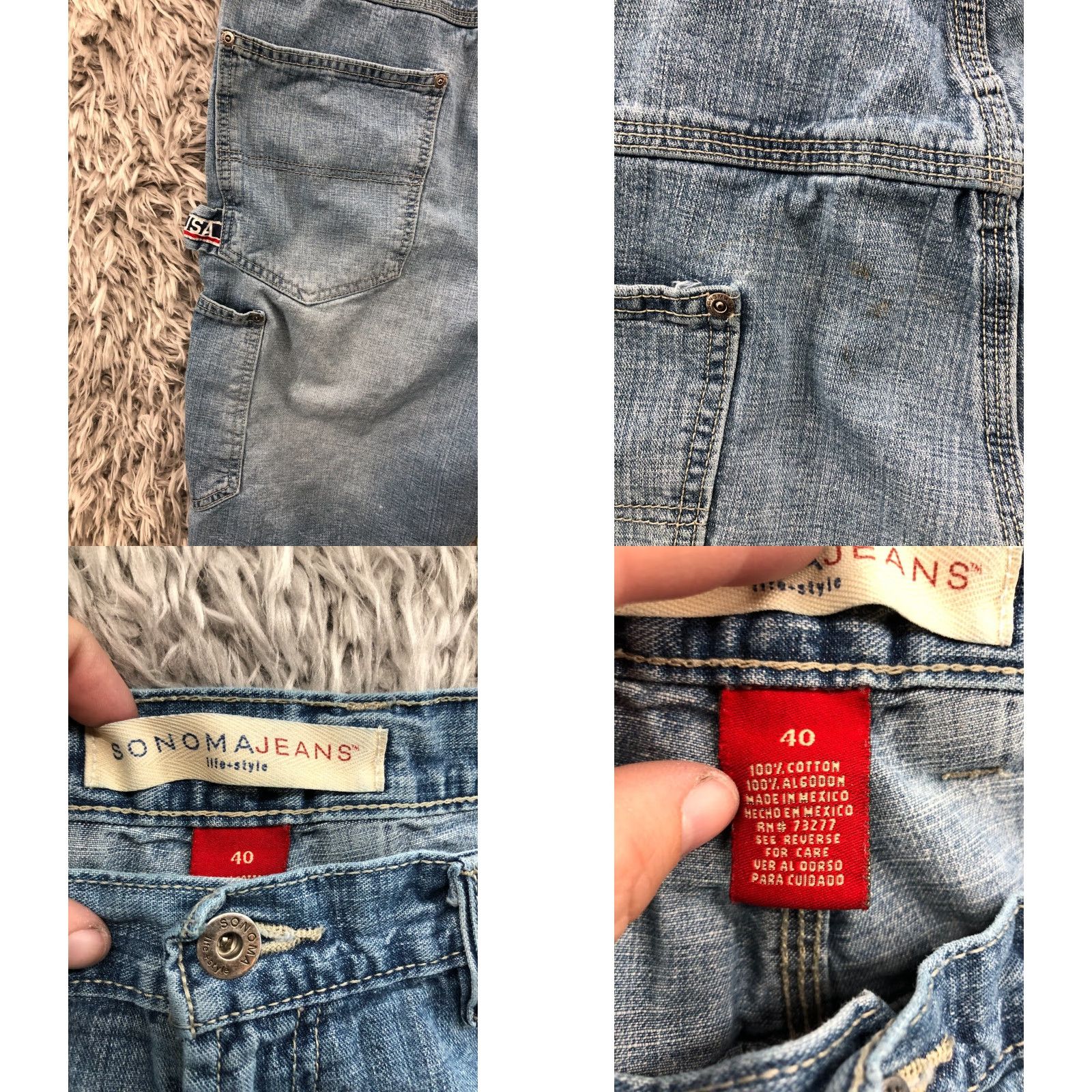 Denime Sonoma Mens Bermuda Shorts Size 40 Mid Denim Blue 5-Pocket Regular Rise Belt Loops Jeans Style Casual Vintage: No (Not Vintage) Mens Size US 40 / EU 56 - 8 Thumbnail