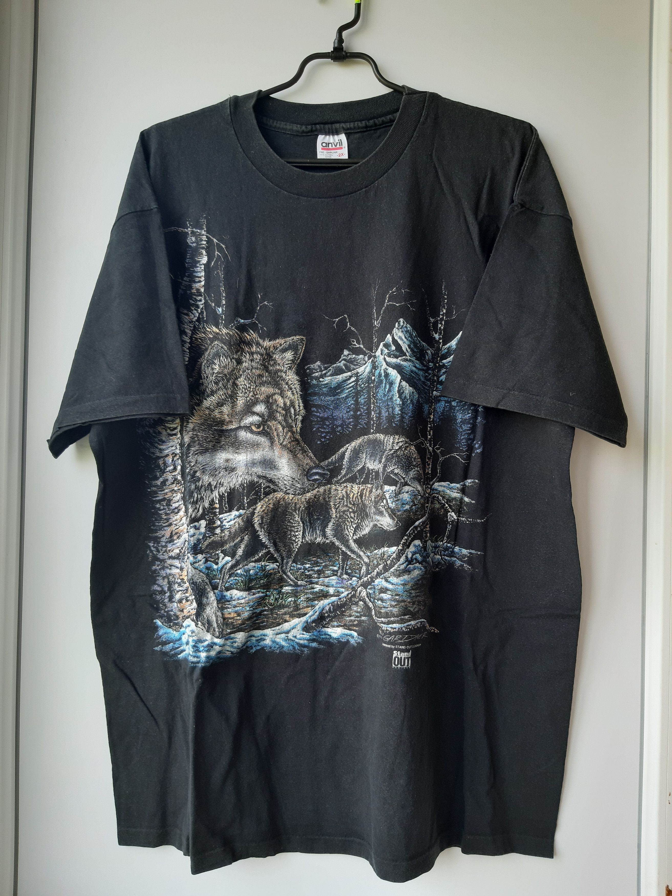 Anvil × Vintage Vintage WOLF 90’s T-shirt Stand Out Designs Gardner 1995 Size US XXL / EU 58 / 5 - 1 Thumbnail