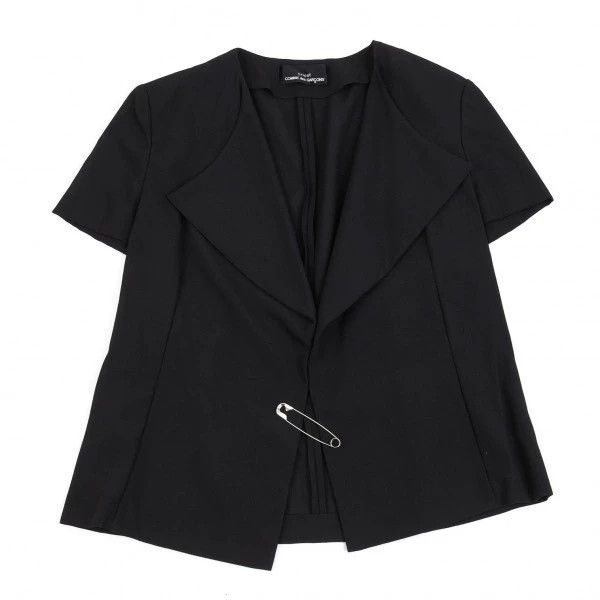 Comme des Garcons Pin-decorated wool short sleeve coat