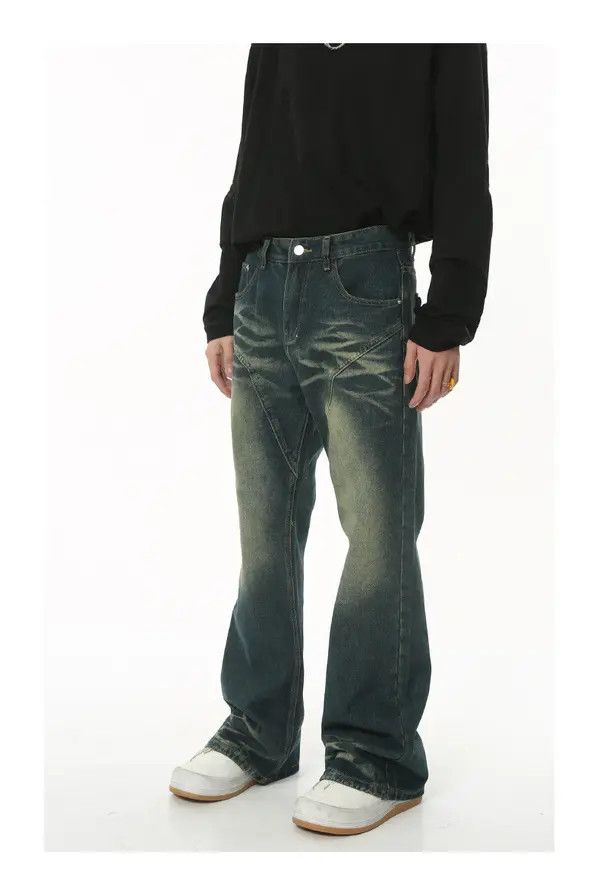 Japanese Brand Vintage washed distressed flared straight jeans Size US 32 / EU 48 - 2 Thumbnail