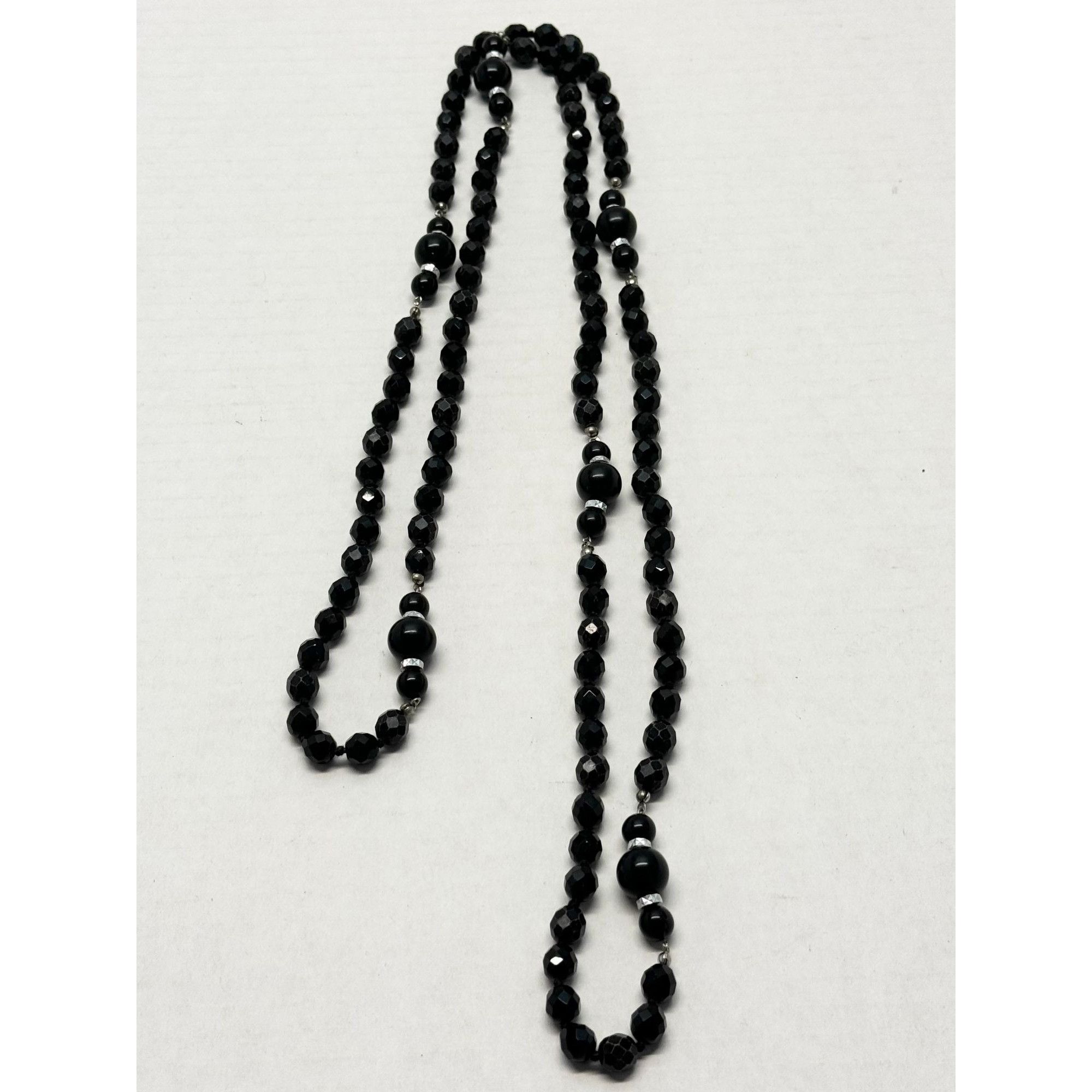 Vintage Vintage black beaded glass long necklace Size ONE SIZE - 3 Thumbnail