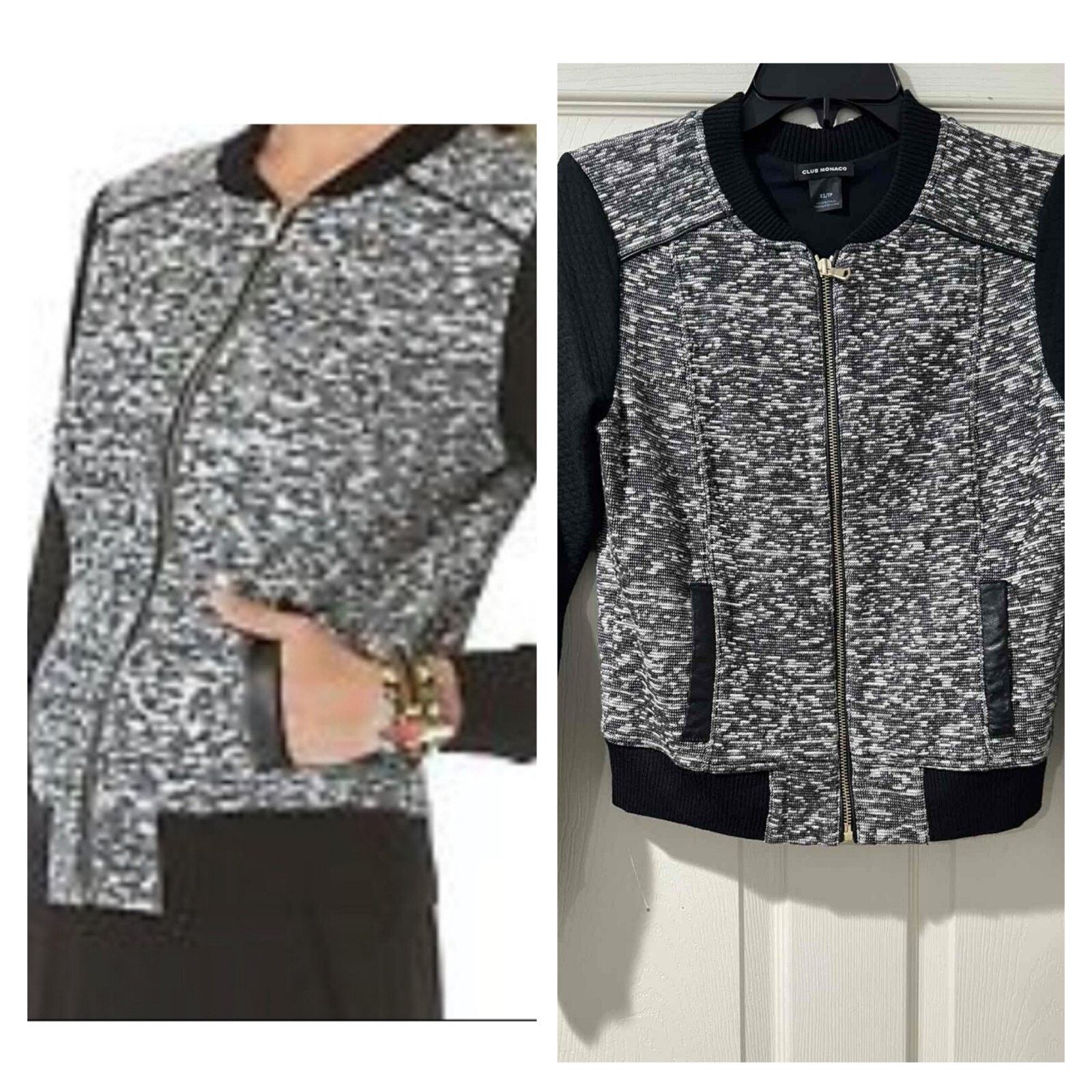 Club Monaco Club Monaco Wool Knit Bomber Jacket Zip Front XS A001623 Size XS / US 0-2 / IT 36-38 - 1 Thumbnail