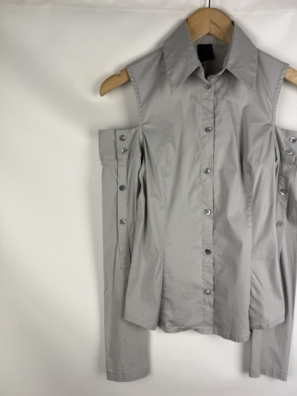 Masnada Masnada Avant-garde Off The Shoulder Button Up Shirt Top Size M / US 6-8 / IT 42-44 - 2 Thumbnail