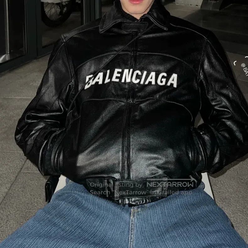 Balenciaga Balenciaga Logo printed leather jacket Size US S / EU 44-46 / 1 - 5 Thumbnail