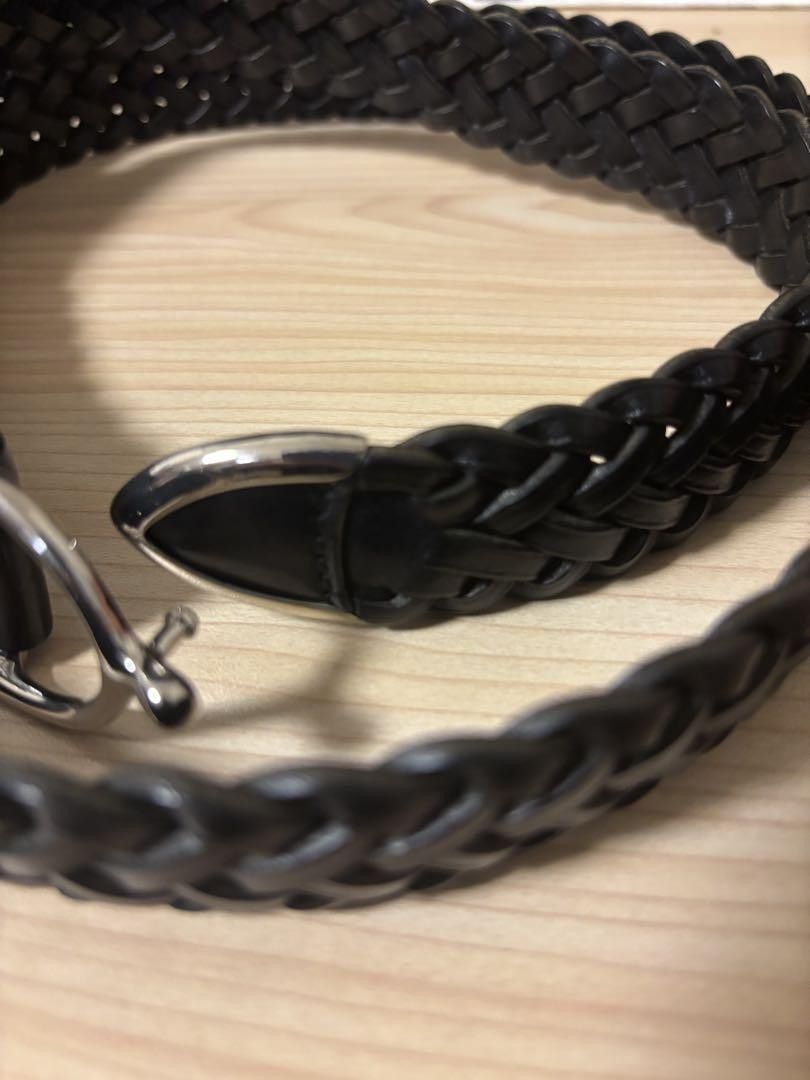 Other Chambord Sellier "Catus" Braided Leather Belt – Black Size 32 - 4 Thumbnail