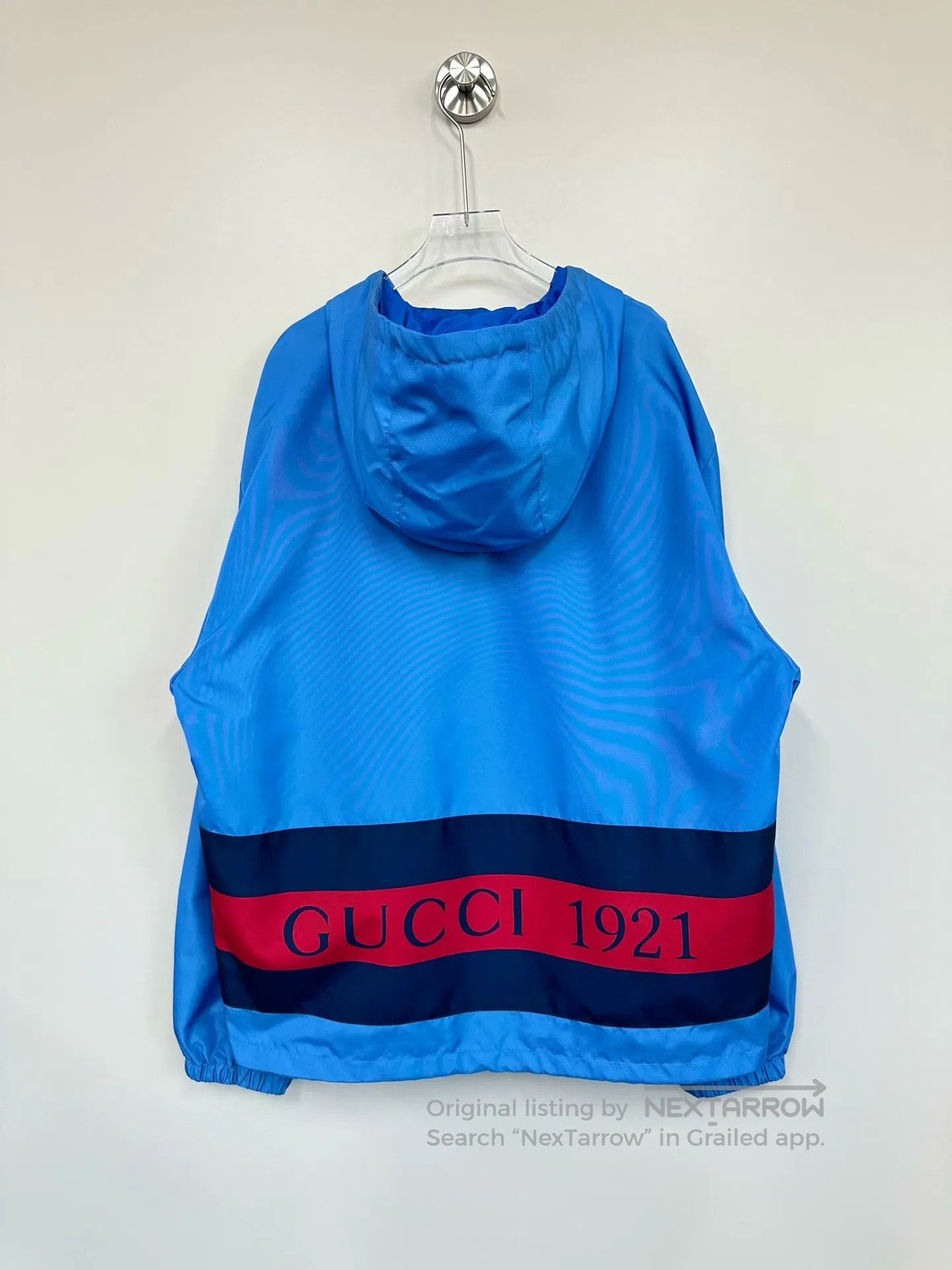 Gucci Guicci Blue back logo zippered hooded windbreaker| Size US L / EU 52-54 / 3 - 2 Thumbnail