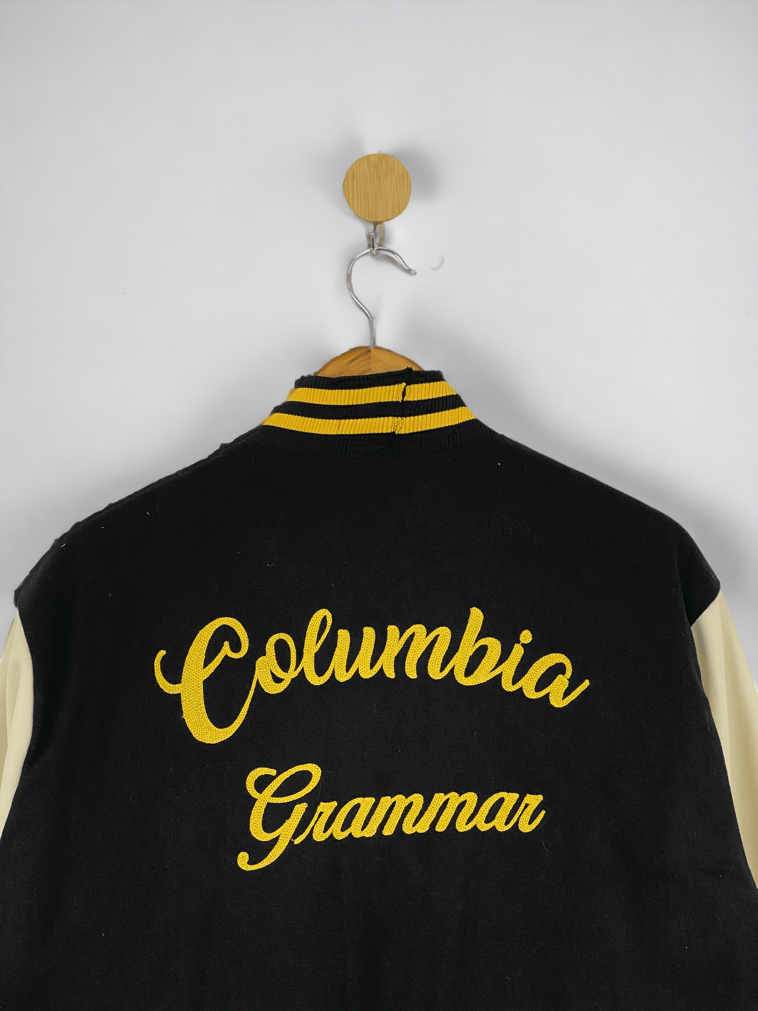 Leather Vintage Columbia Grammar Sleeve Leather Varsity JA0010 Size US XXL / EU 58 / 5 - 2 Thumbnail