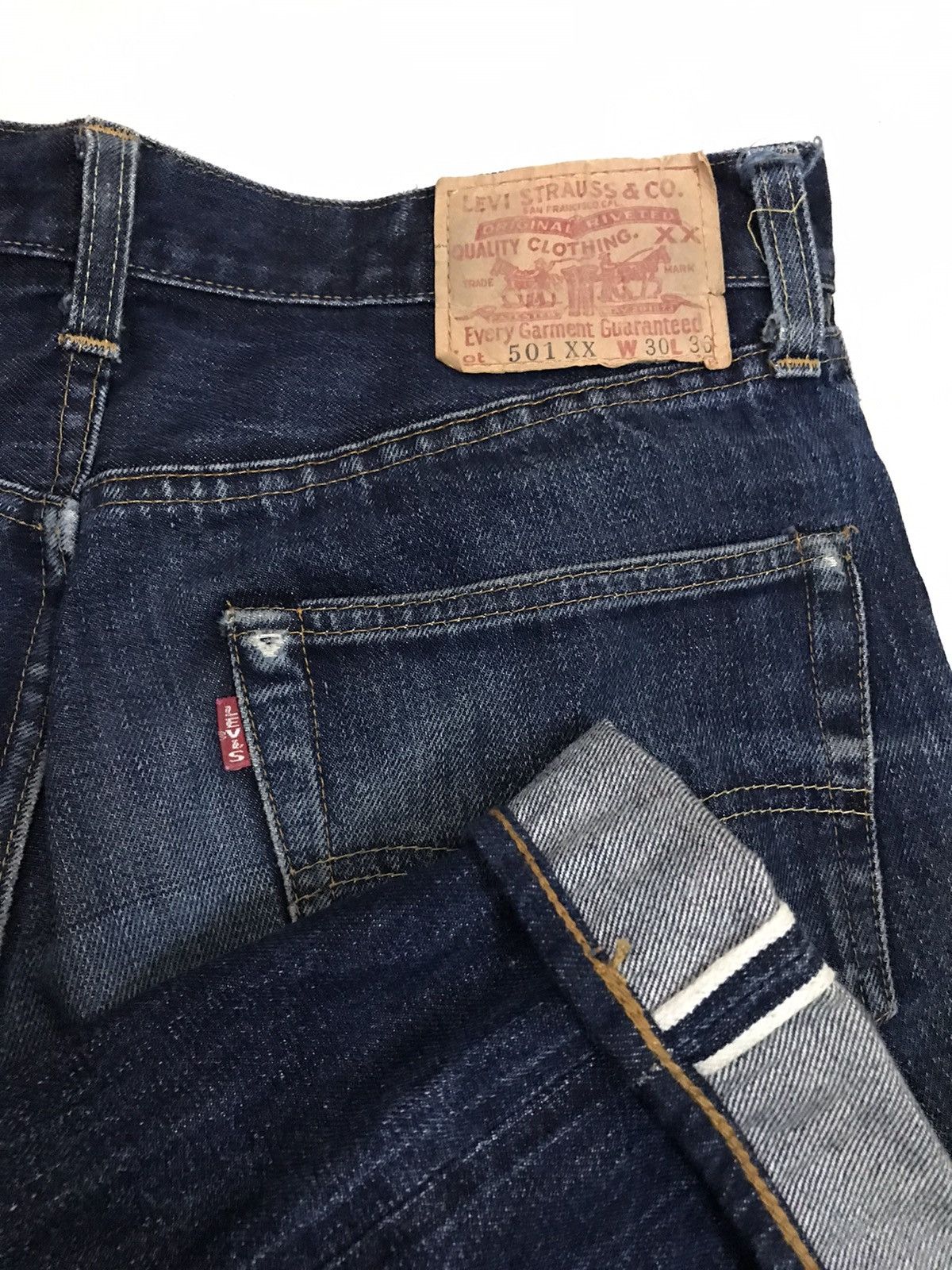 Levi's 90s Levi’s Big E 501 Redline Selvedge denim Jeans W30 Size US 30 / EU 46 - 2 Thumbnail