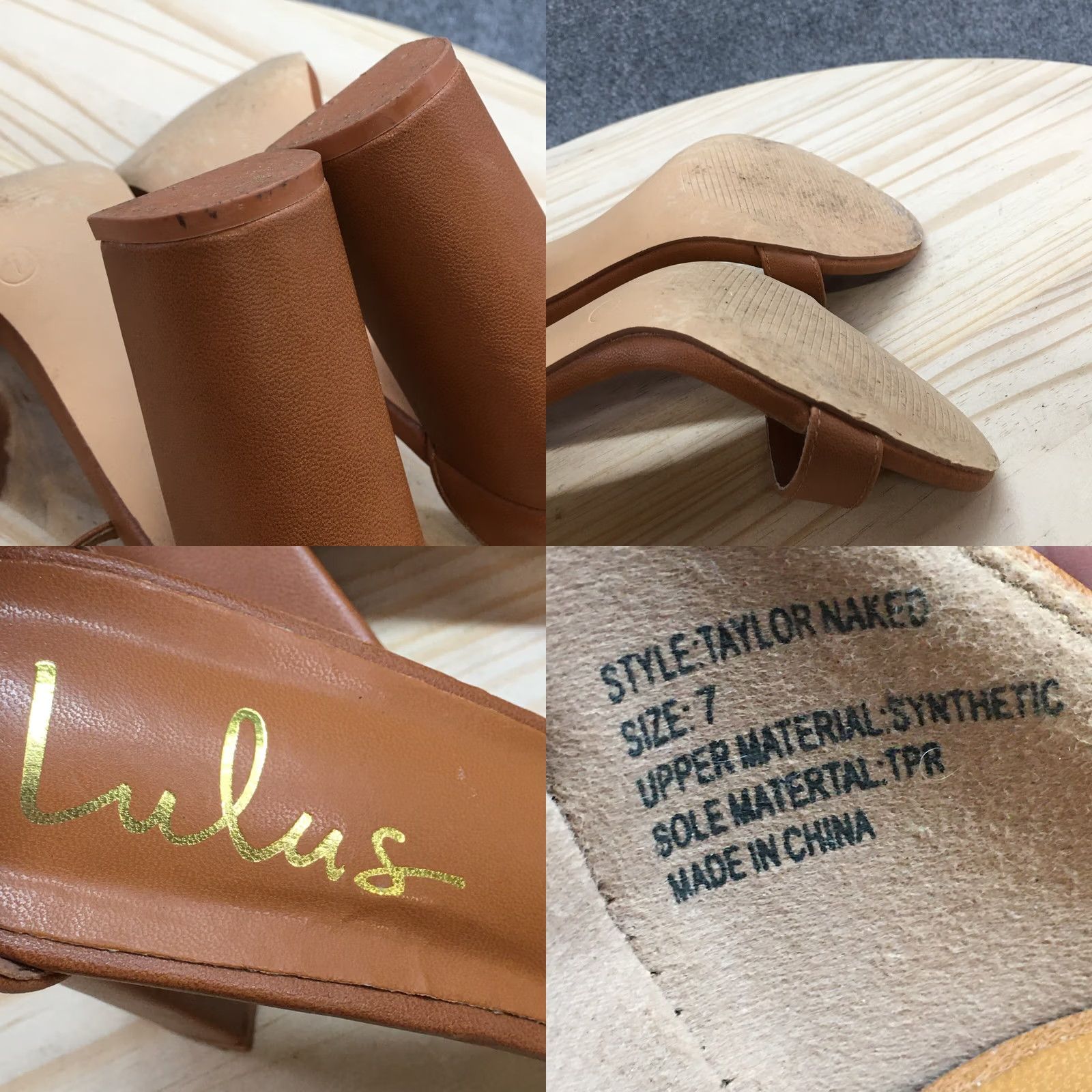 Lulus Lulus Pump Heels Womens 7M Brown Taylor Naked Ankle Strap Slip-On Casual Leather Sandal Size US 7 / IT 37 - 9 Thumbnail