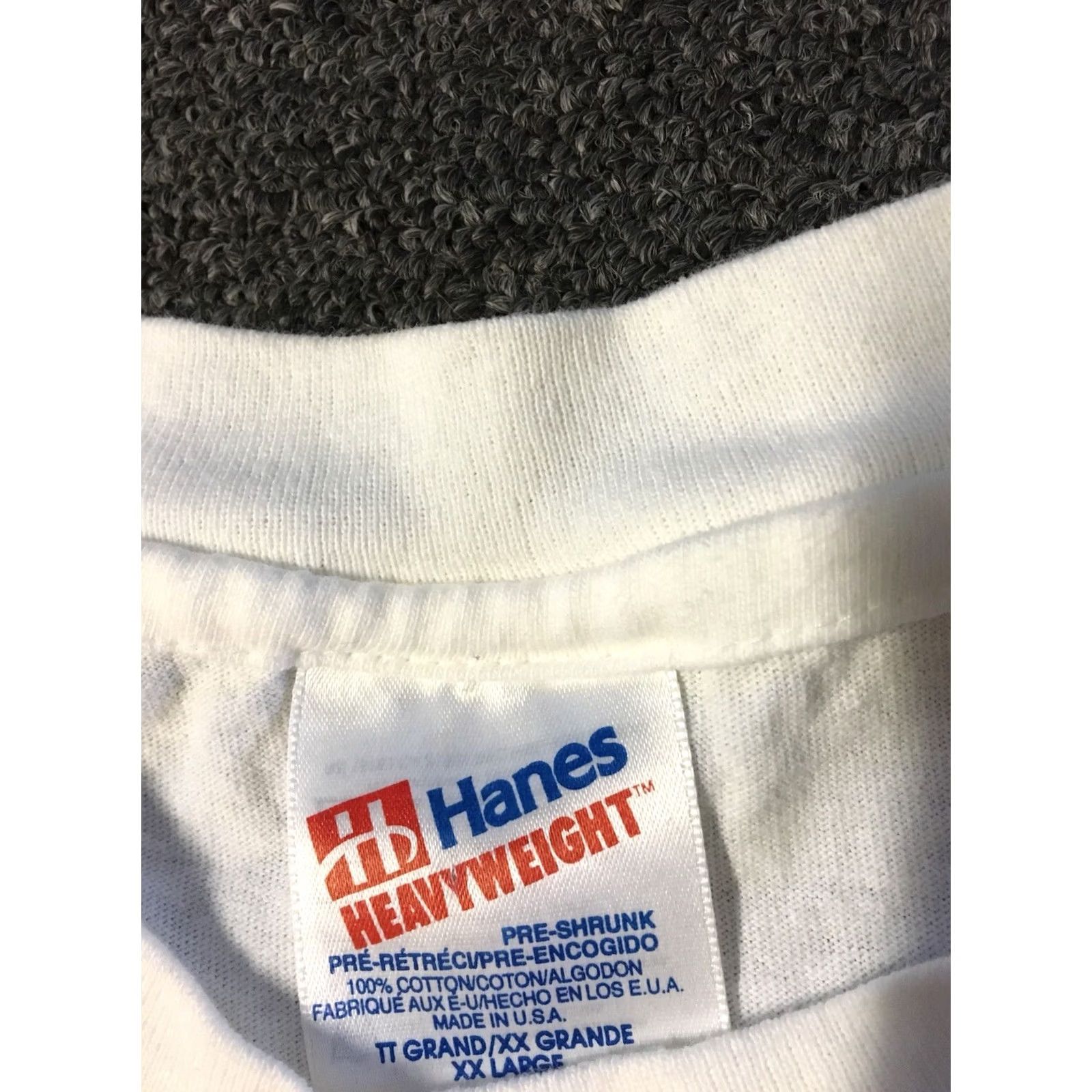 Hanes VINTAGE 90s Halloween Shirt Hanes White 2XL Graphic Tee Ghost Pumpkin Candy Corn Bats Single Stitch Mens Size US XXL / EU 58 / 5 - 5 Thumbnail