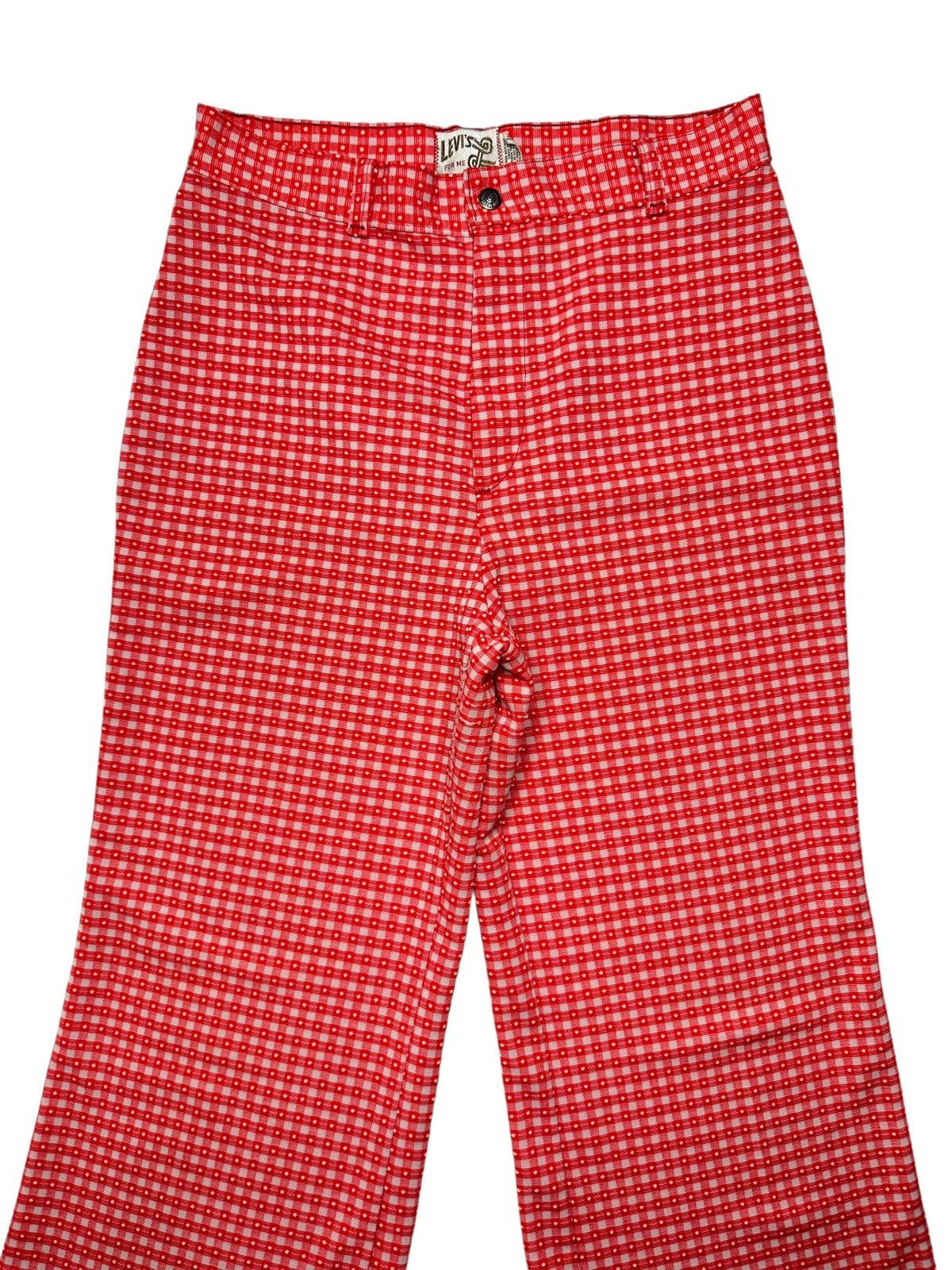 Levi's Vintage 1970's Red Gingham Levis For Me Pant Size 30" / US 8 / IT 44 - 2 Thumbnail