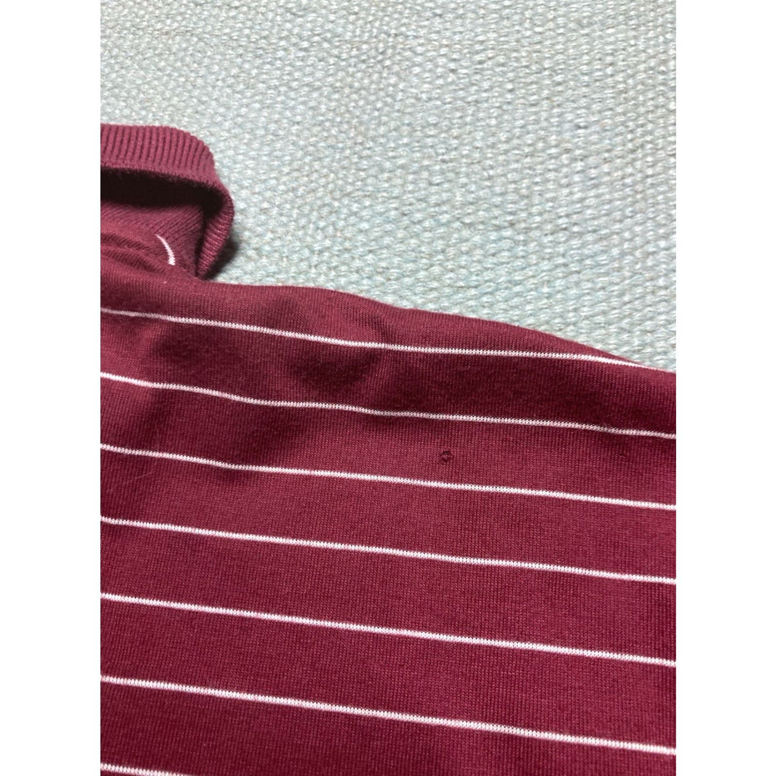Sears VINTAGE 80s Polo Shirt Striped Maroon Red Sears Large Short Sleeve Men L Size US L / EU 52-54 / 3 - 8 Thumbnail