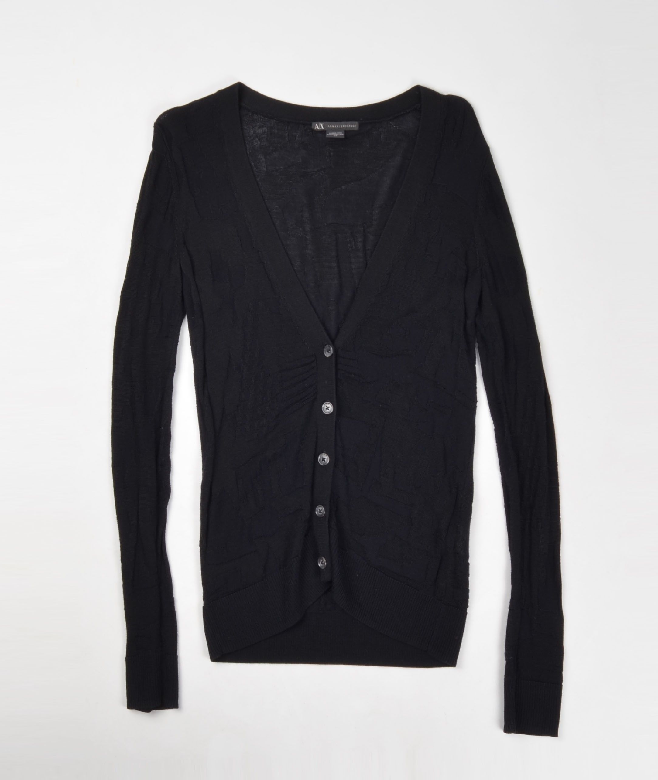 Armani Exchange Armani Exchange Textured Black Cardigan Size S / US 4 / IT 40 - 4 Thumbnail