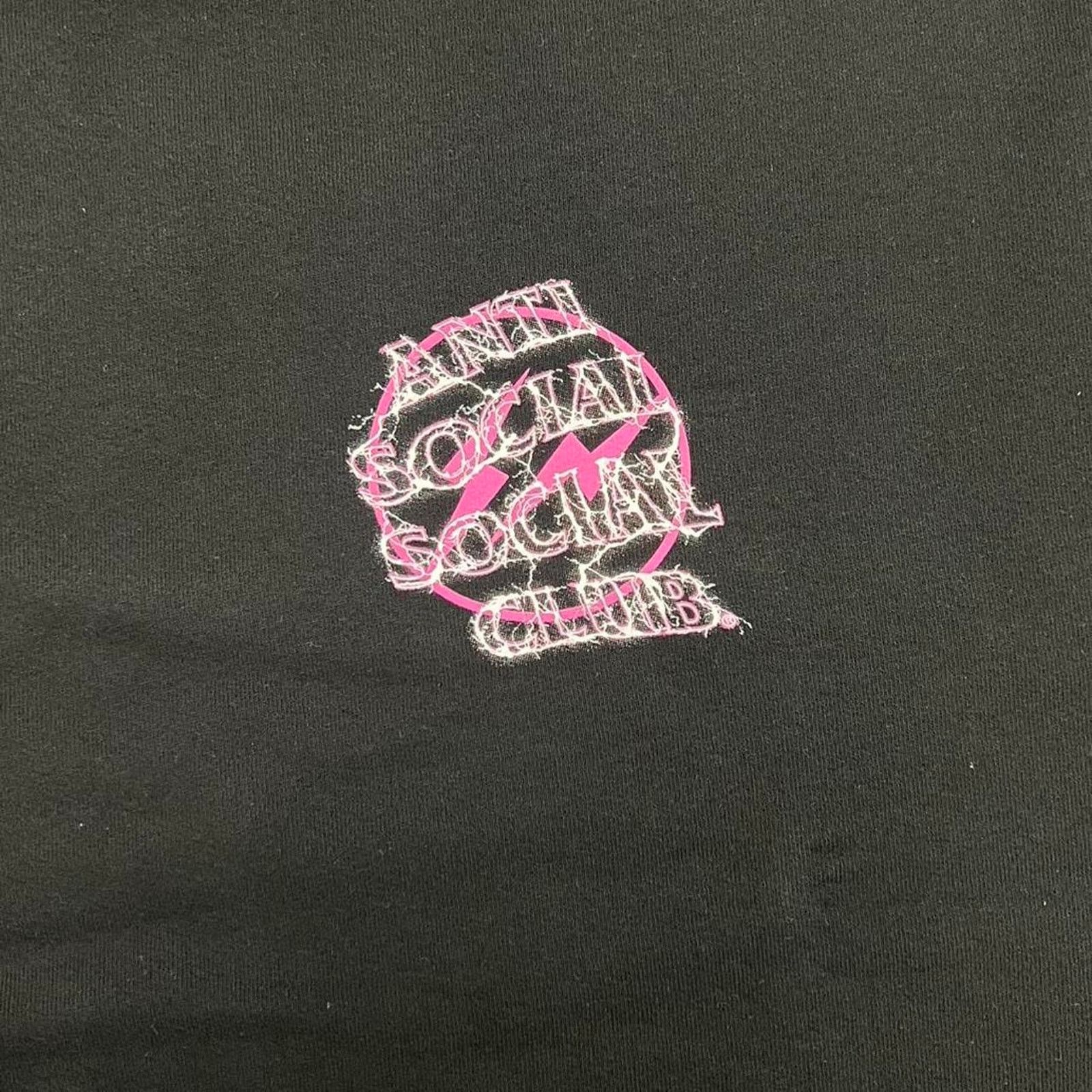 Anti Social Social Club ASSC x Fragment Design Bolt Crewneck (Black/Pink) Size US M / EU 48-50 / 2 - 2 Thumbnail