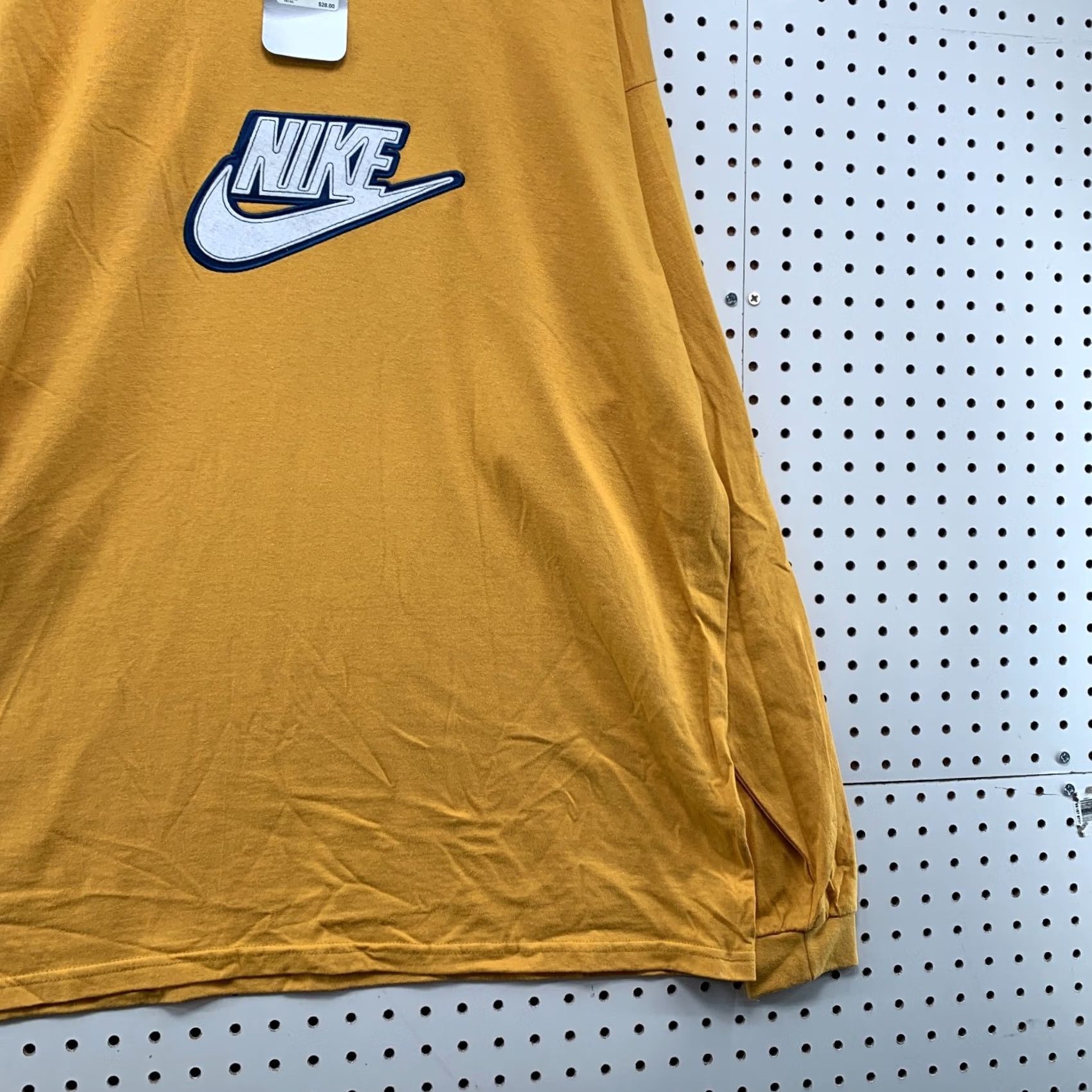 Nike VINTAGE Nike Shirt Mens XL Yellow Long Sleeve Embroidered SpellOut NEW Size US XL / EU 56 / 4 - 6 Thumbnail
