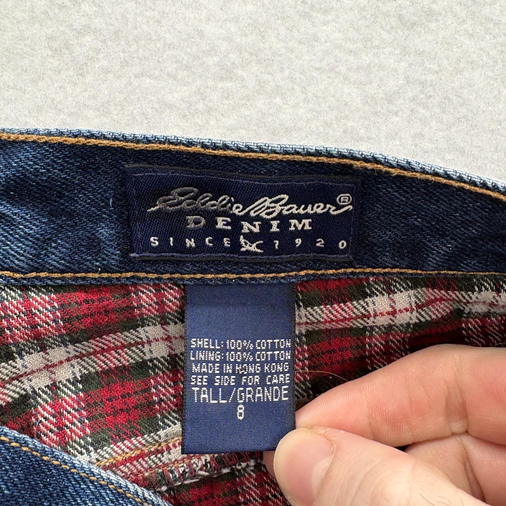 Eddie Bauer VINTAGE Eddie Bauer Jeans Womens 8 Short Blue High Rise Tapered Flannel Lined Denim 100% Cotton Relaxed Pockets Zip Fly Size 30" / US 8 / IT 44 - 4 Thumbnail