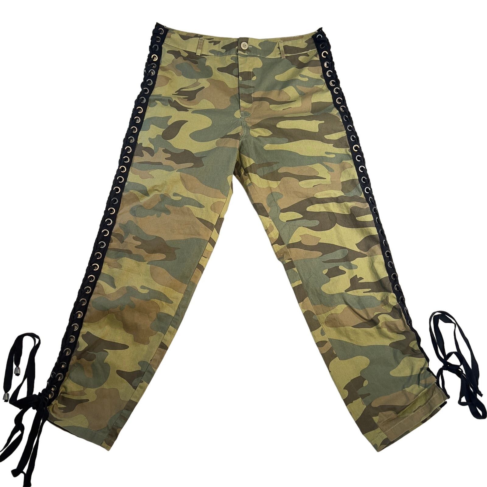Other Fashion Nova Camouflage Pants Womans 2XL 100% Cotton Lace Up Size 38" / US 16 / IT 52 - 1 Thumbnail