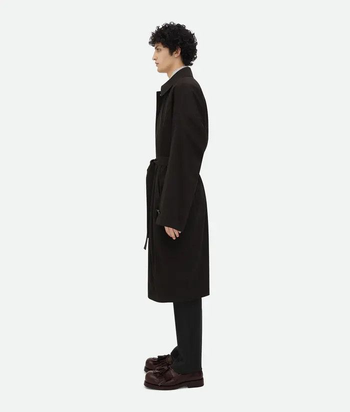 Bottega Veneta o1s1rm03266 Cotton Silk Parka With Check Lining in Off Black Size US S / EU 44-46 / 1 - 2 Thumbnail