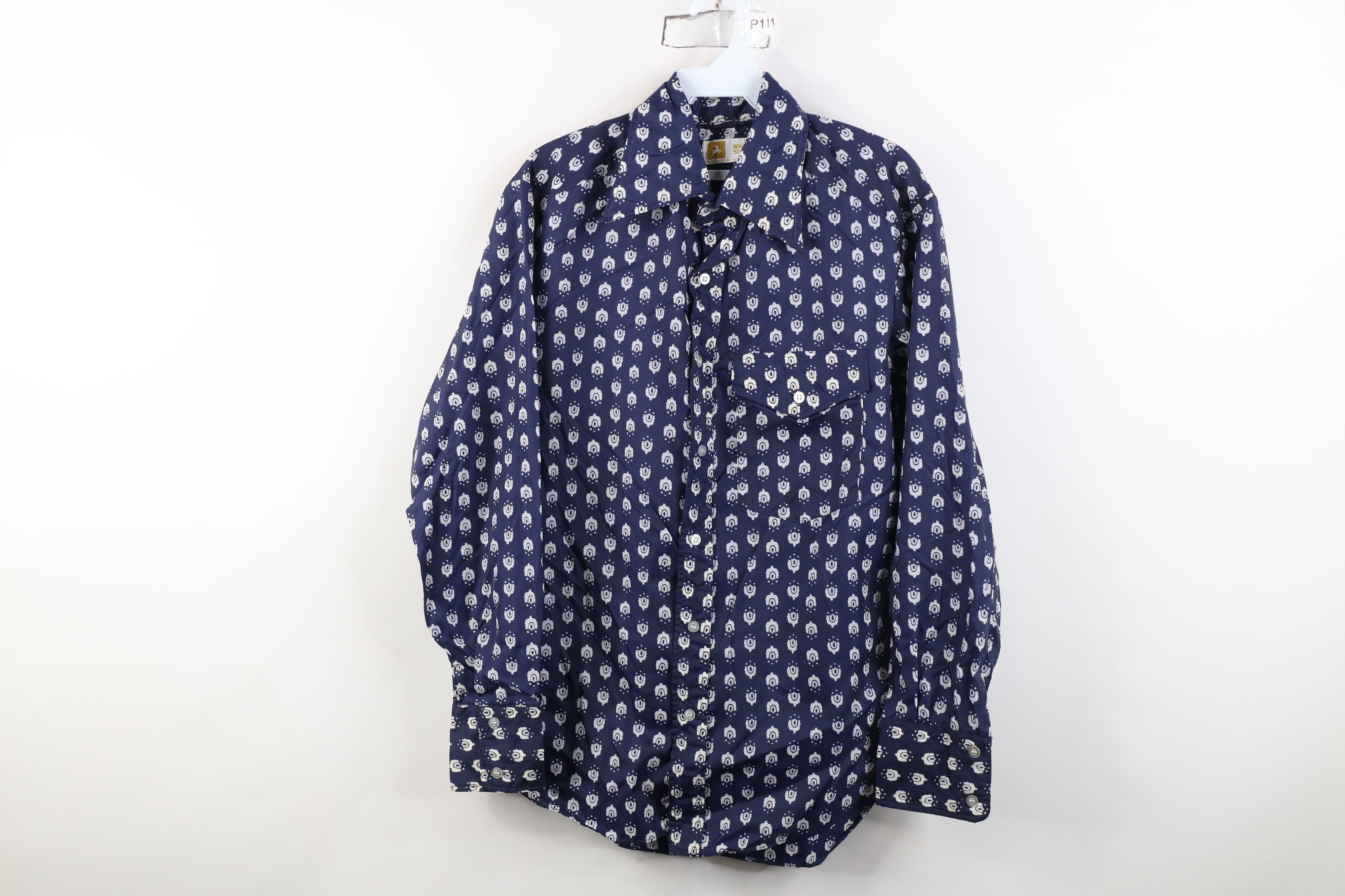 Vintage Vintage 70s Streetwear Geometric Windbreaker Button Shirt Size US S / EU 44-46 / 1 - 1 Thumbnail