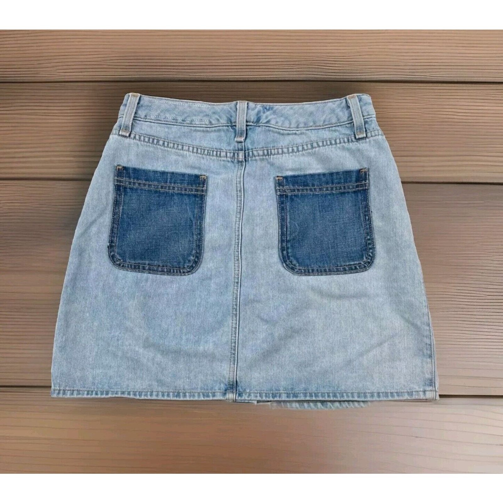 Rag & Bone RAG & BONE Skirt Size 24 Light Wash A-Line Frayed Raw Hem Size 24" / US 00 / IT 34 - 4 Thumbnail