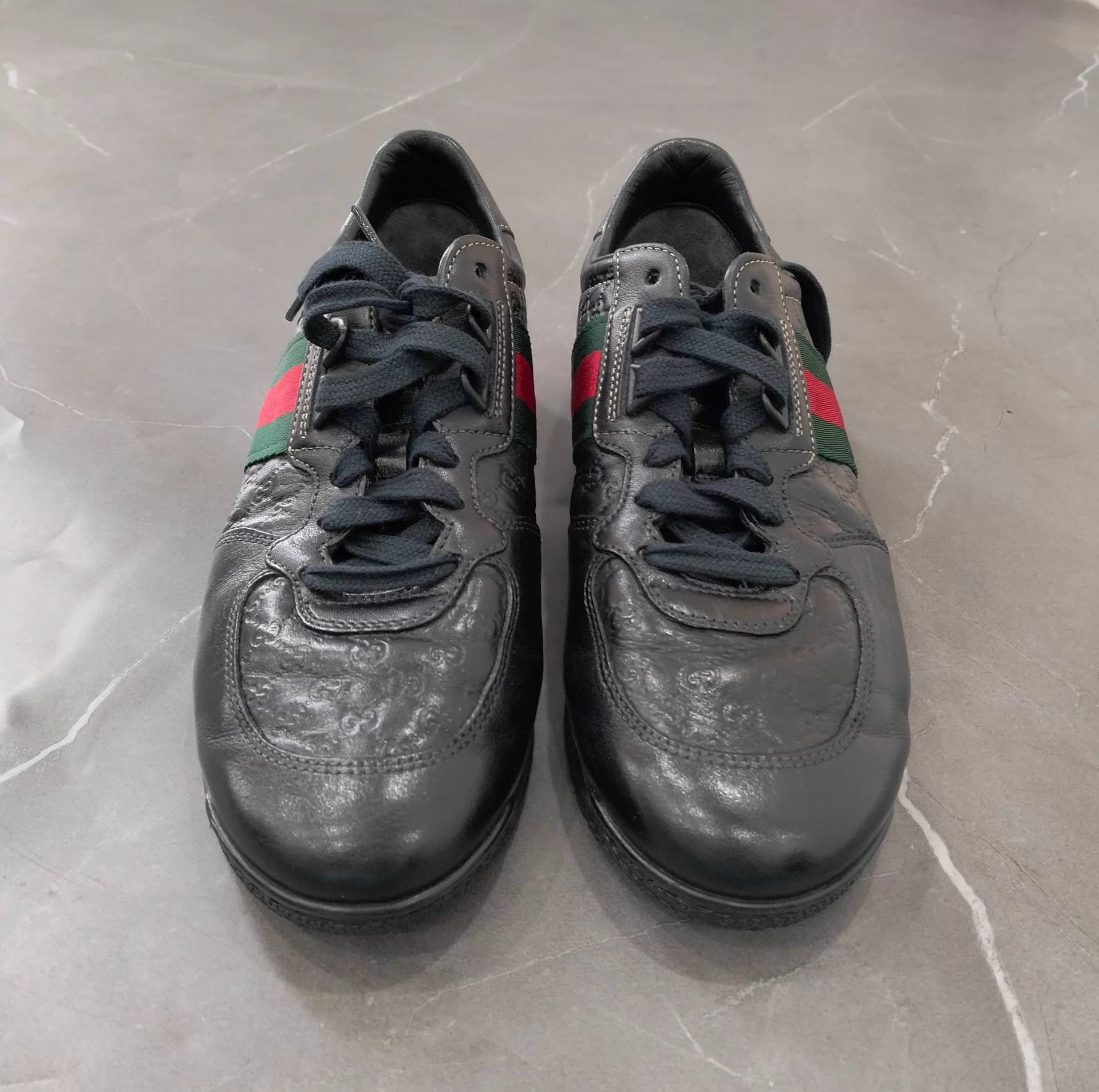Gucci GUCCI Web Leather Sneaker 36.5 98 New Size US 6 / IT 36 - 4 Thumbnail