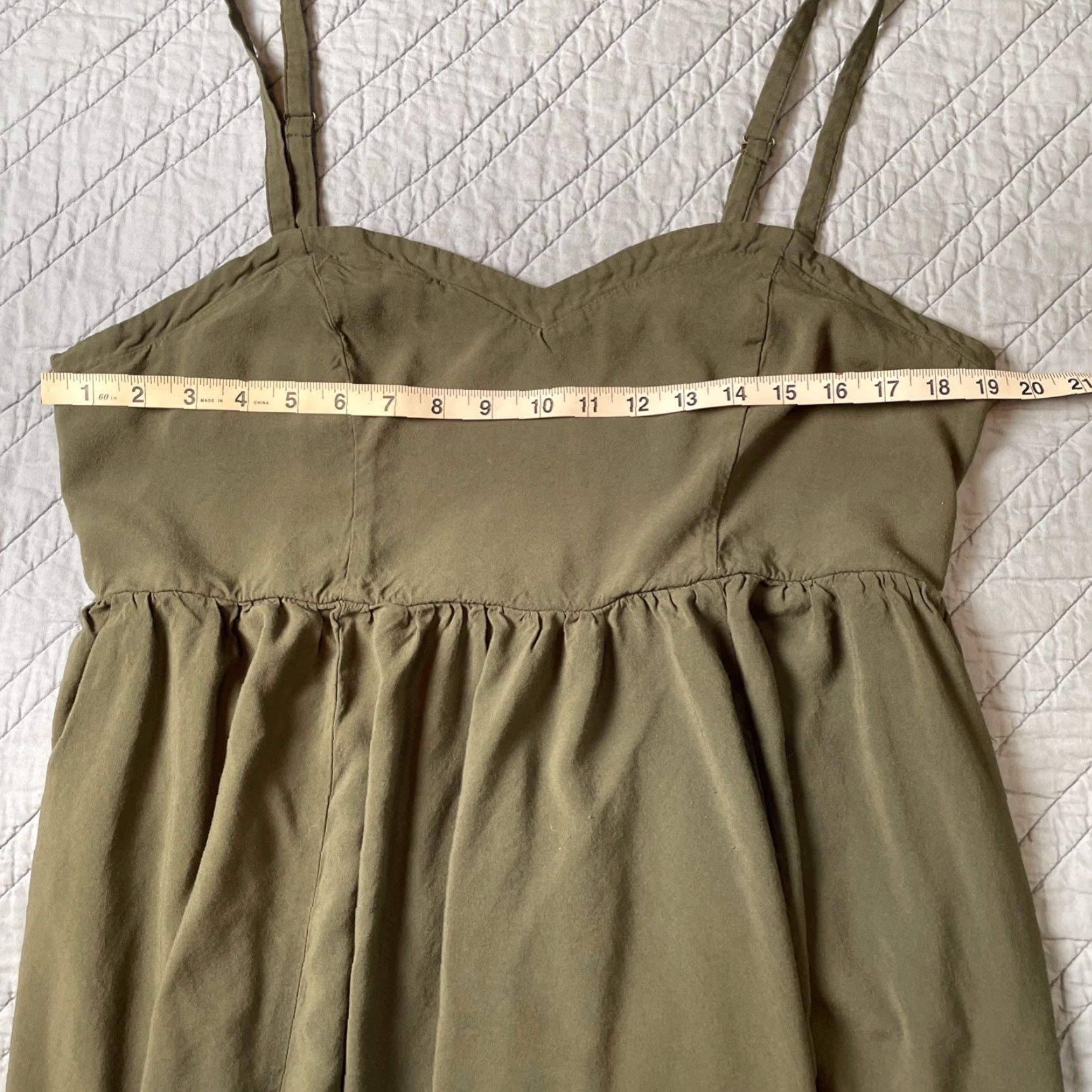 Torrid Torrid Sundress Olive Green Pockets Adjustable Straps Smocked Back Midi 100% Cotton Sleeveless Plus Size 1 Womens Size XS / US 0-2 / IT 36-38 - 4 Thumbnail