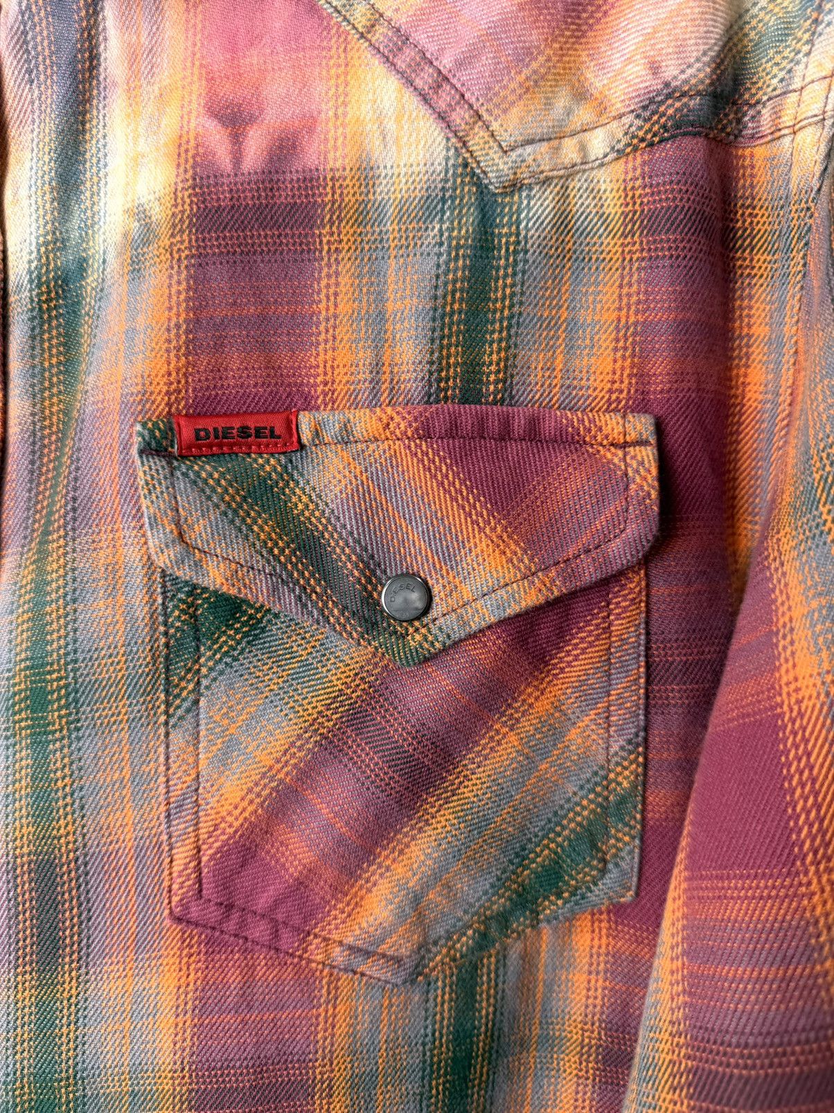 Diesel Vintage Diesel Gradient Checkered Flannel Shirt Size US L / EU 52-54 / 3 - 4 Thumbnail