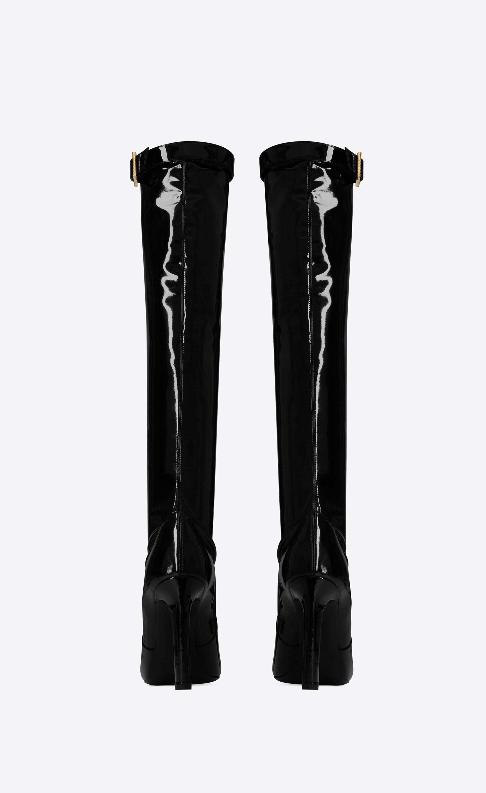 Saint Laurent Paris o1b1hav111224 Elle Boots in Vinyl in Black Size US 9.5 / IT 39.5 - 3 Thumbnail