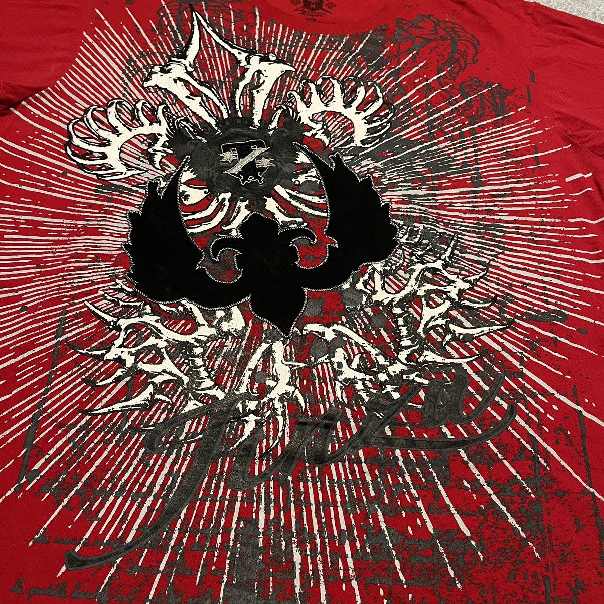 Affliction Vintage 2000s Affliction Sematary Mall Goth Shield Logo Tee Size US XL / EU 56 / 4 - 3 Thumbnail