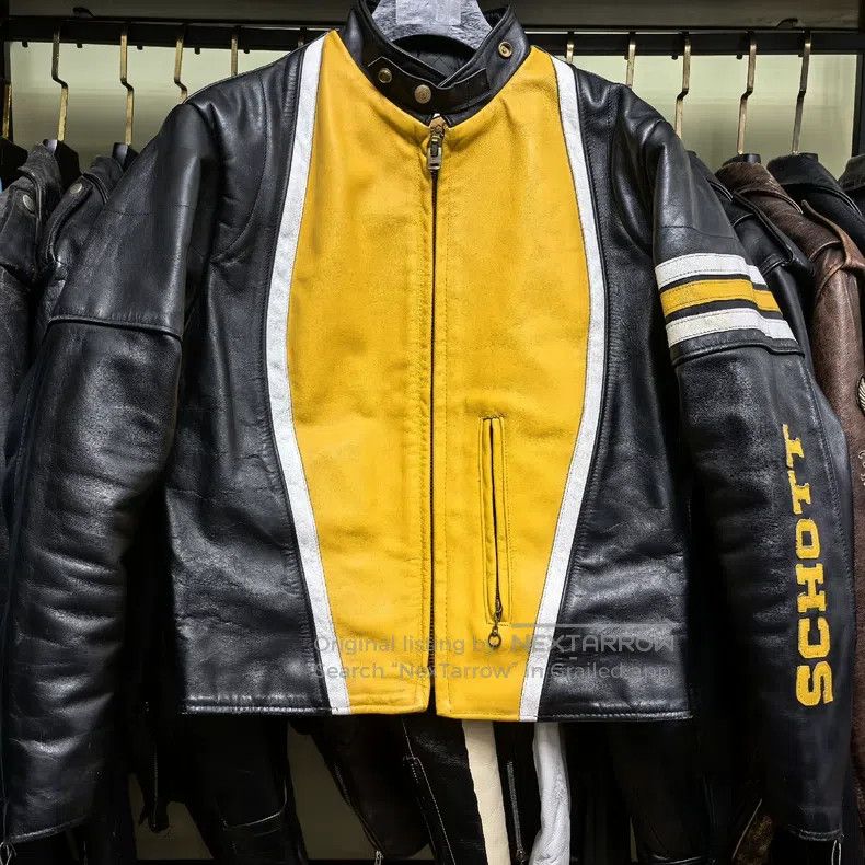 Schott Schott Thick castrated cowhide stand-up collar motorcycle Size US M / EU 48-50 / 2 - 1 Thumbnail
