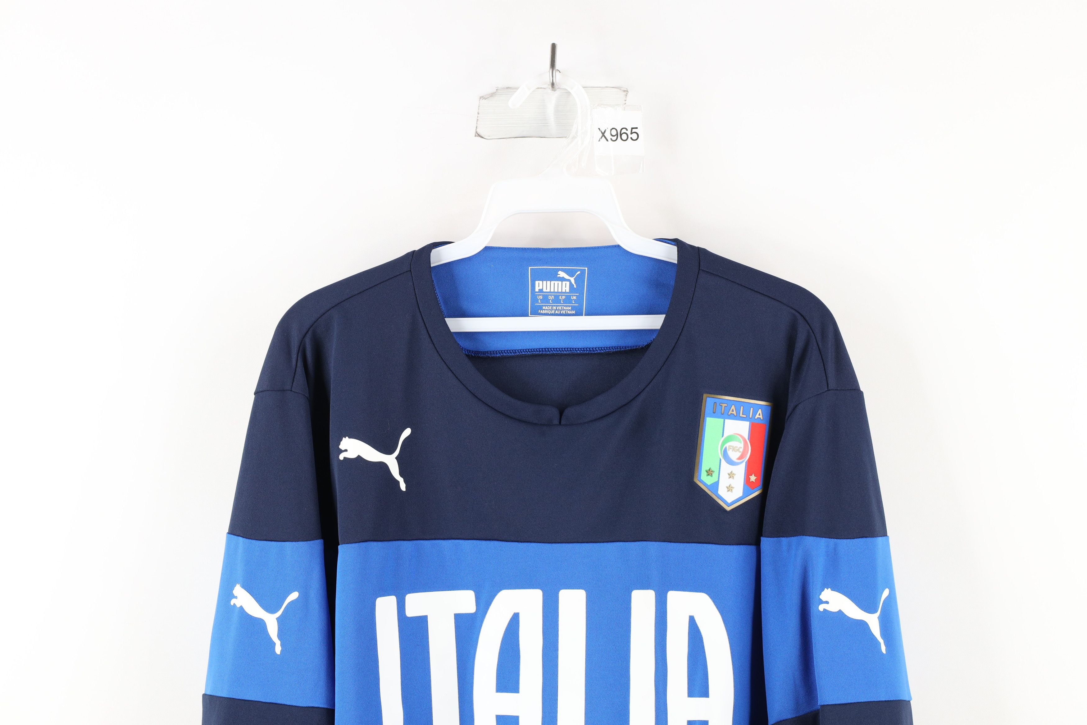 Puma × Vintage Puma Long Sleeve FIGC Italia Italy Soccer Jersey Shirt Blue Size US L / EU 52-54 / 3 - 2 Thumbnail