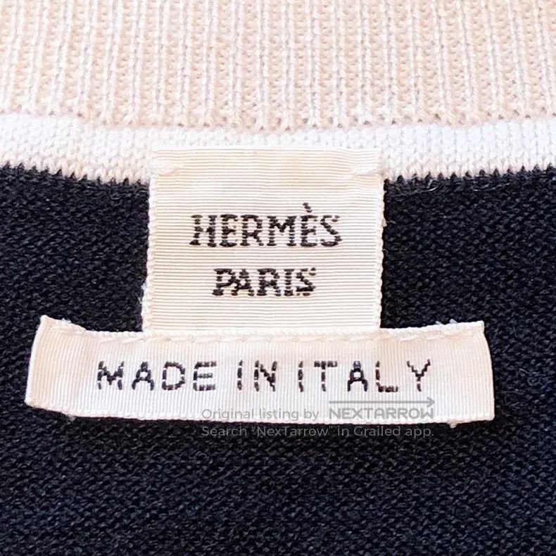 Hermes Hermes Knitted T-shirt, black and white knitted short slee Size XS / US 0-2 / IT 36-38 - 7 Thumbnail