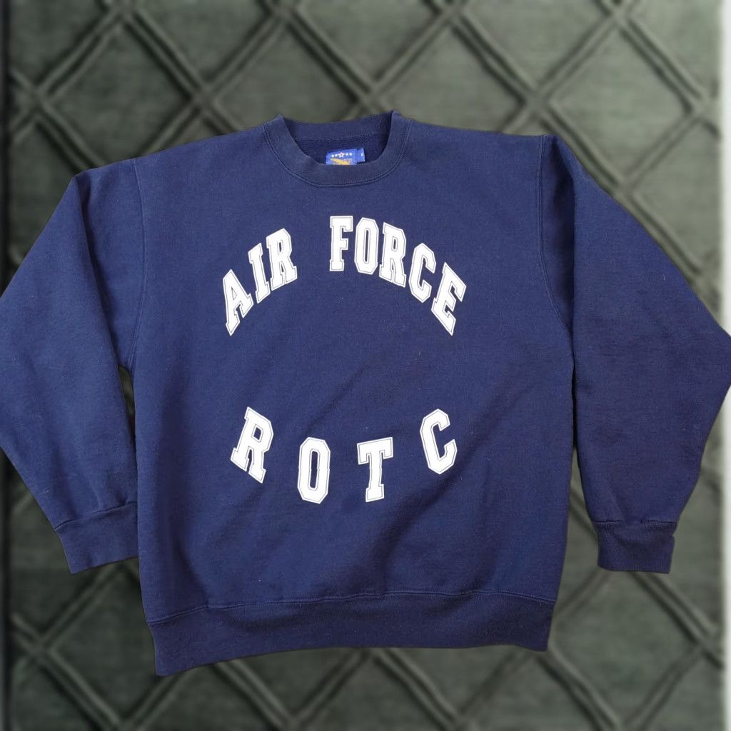 Vintage VINTAGE TMG Air Force ROTC Sweatshirt Mens M Navy Blue Fleece Crewneck USA Size US M / EU 48-50 / 2 - 1 Thumbnail