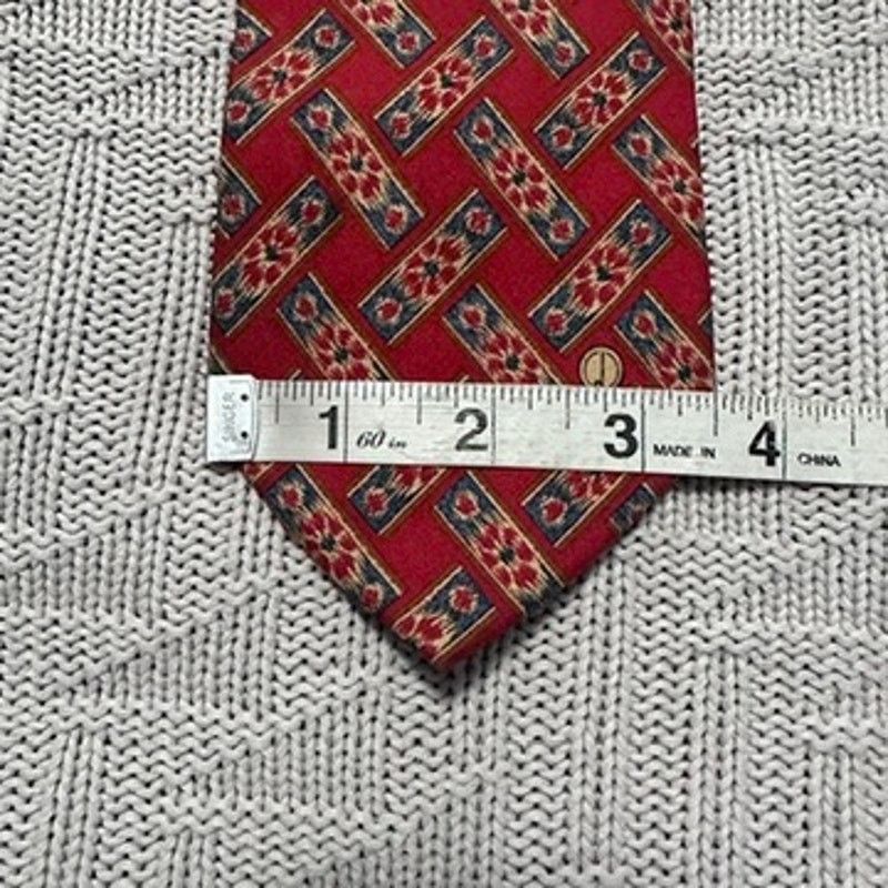 Alfred Dunhill Dunhill red basketweave patterned silk tie Size ONE SIZE - 6 Thumbnail