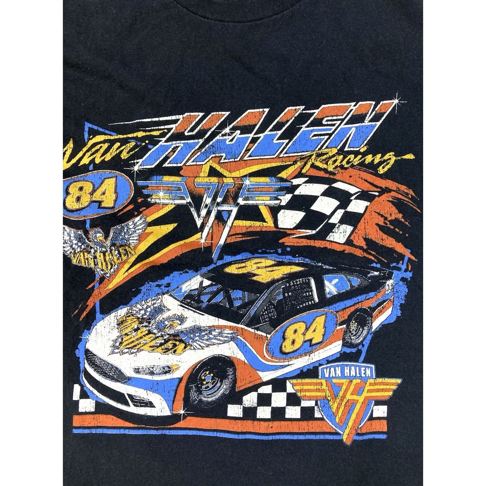 Vintage VINTAGE Van Halen Racing 84 Graphic T-shirt Women Medium Black Short Sleeve Music Size M / US 6-8 / IT 42-44 - 2 Thumbnail