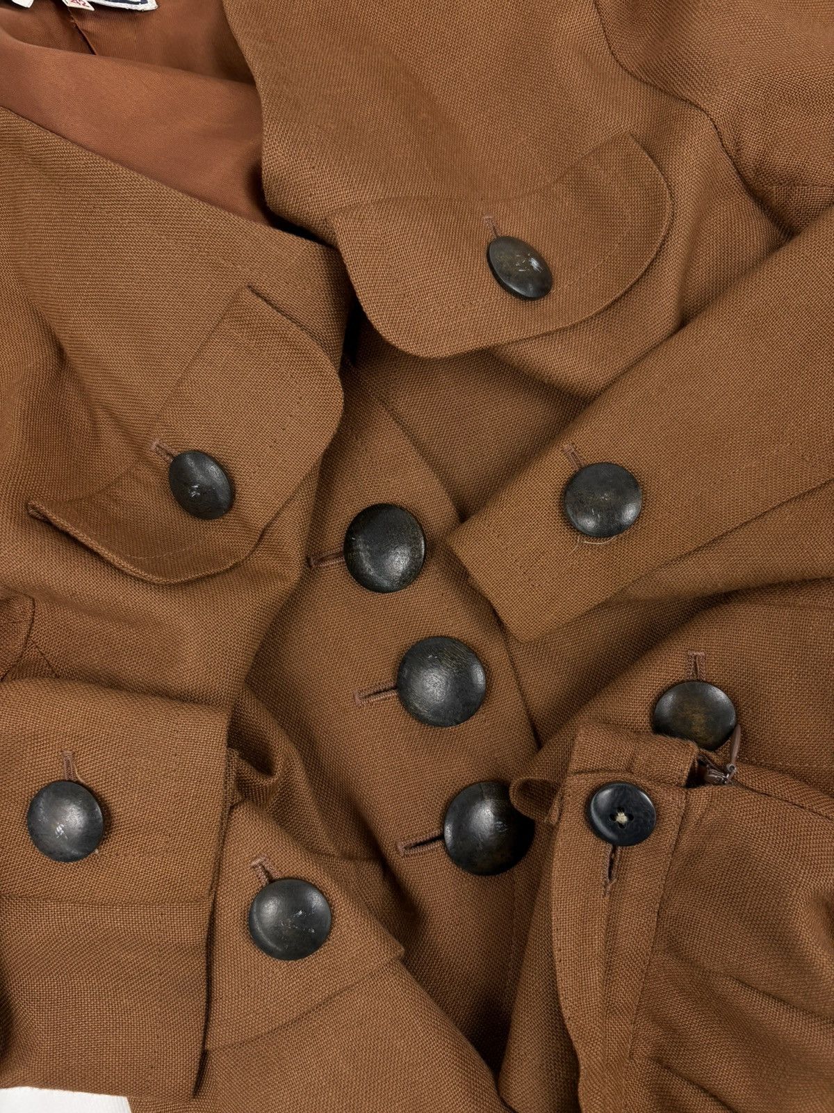 Yves Saint Laurent Rare 70's YSL Variation Rive Gauche Linen Elegant Set 2 Piece Skirt Suit Blazer Jacket Size M / US 6-8 / IT 42-44 - 22 Thumbnail