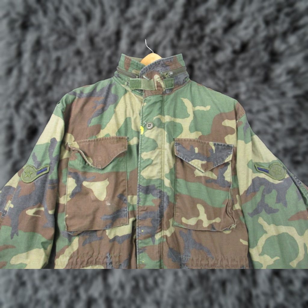 Alpha Industries VINTAGE US Military Cold Weather Field Coat Woodland Camouflage Small Hooded With Liner Size US S / EU 44-46 / 1 - 1 Thumbnail