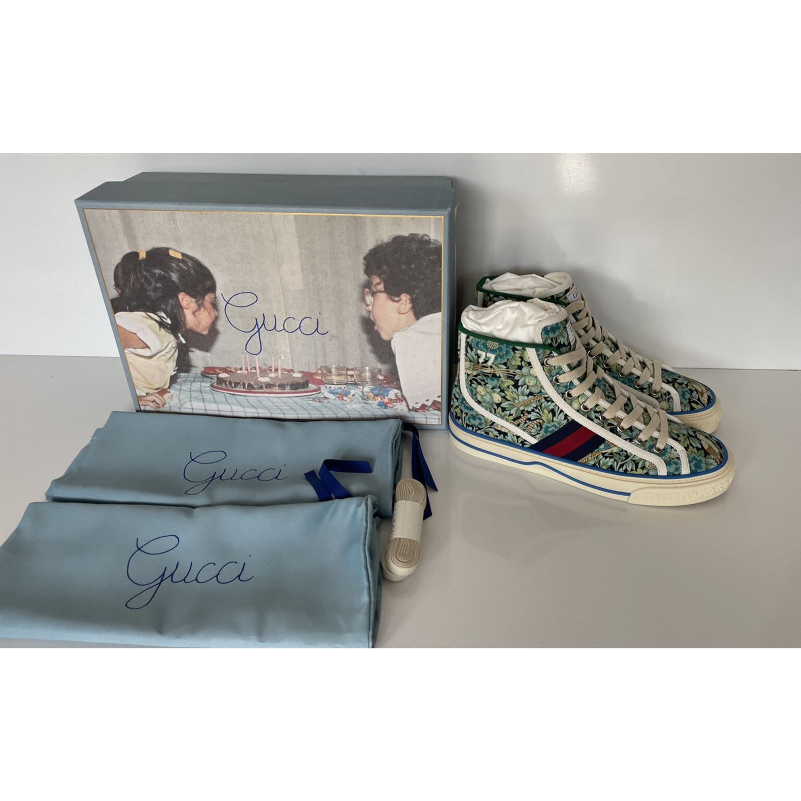 Gucci Gucci Floral Love Affair Tennis High-top Sneakers 6.5 627838 Size US 6.5 / IT 36.5 - 3 Thumbnail