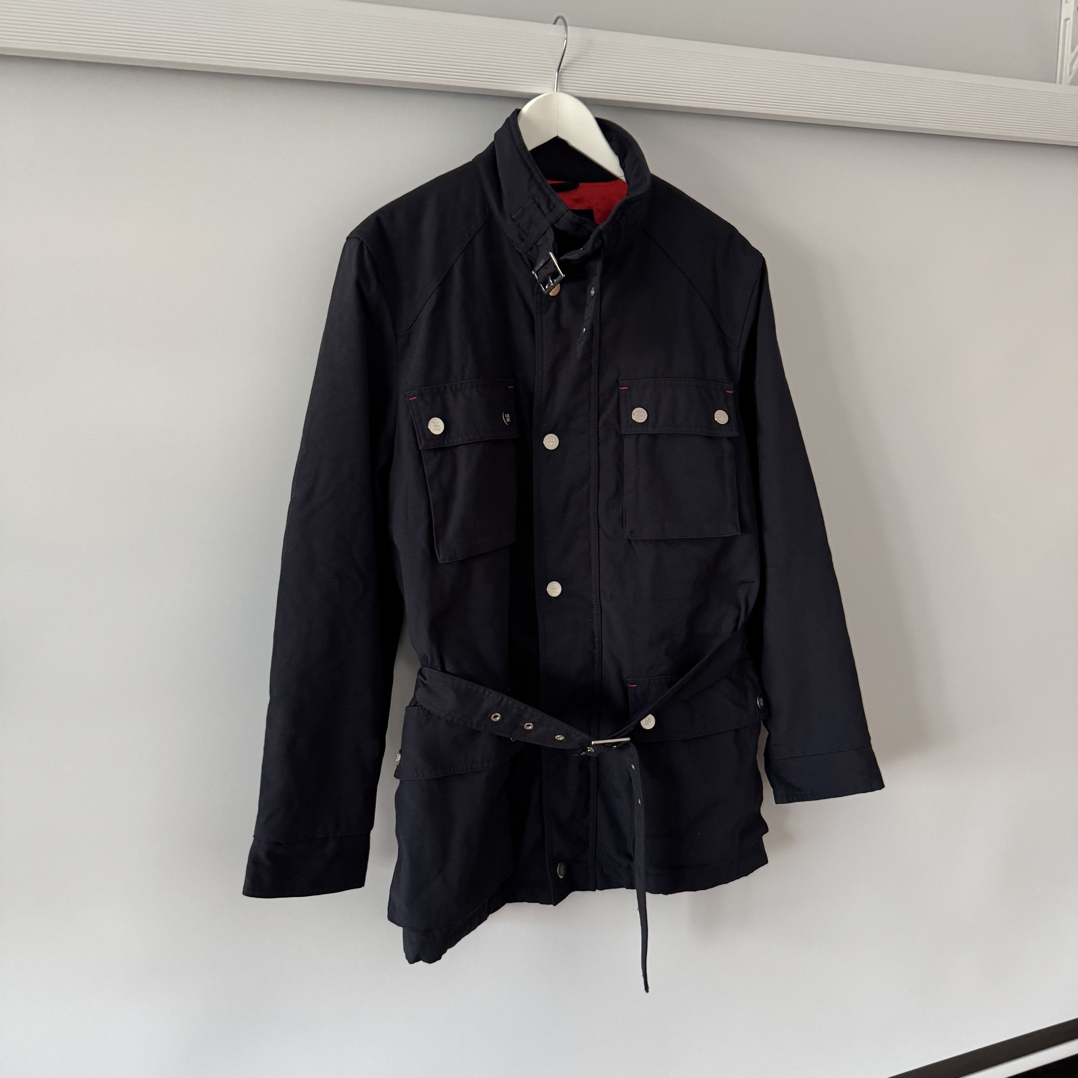 Carolina Herrera Men's Carolina Herrera Navy Blue Belted Motorcycle Jacket Size US M / EU 48-50 / 2 - 2 Thumbnail