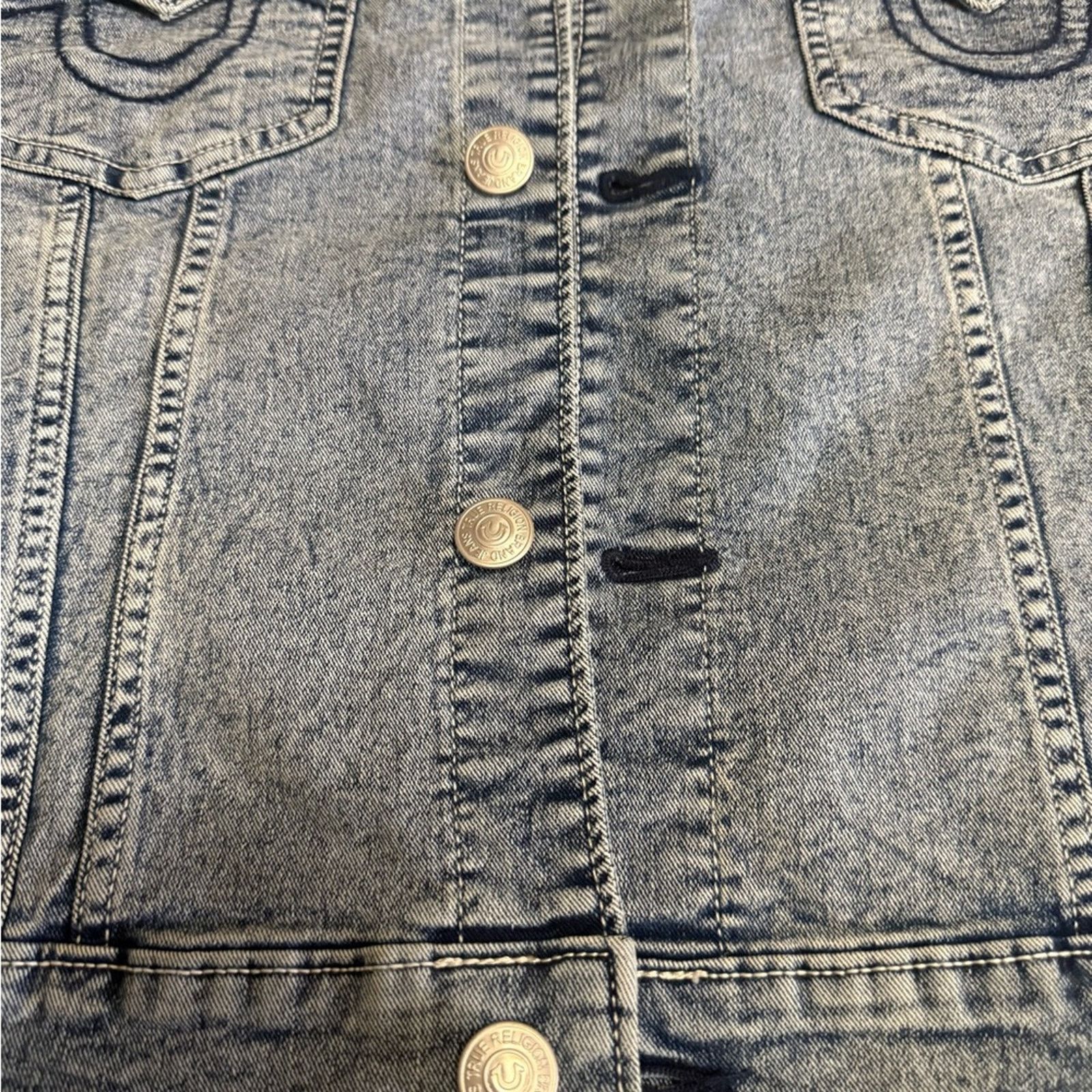 True Religion True Religion Light Blue Jean Jacket Size XL / US 12-14 / IT 48-50 - 14 Thumbnail