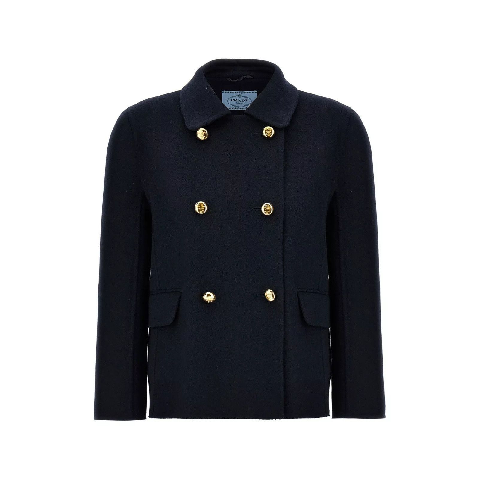 Prada PRADA Double Breasted Blue Coat Jacket New & Authentic (Wome Size S / US 4 / IT 40 - 1 Thumbnail