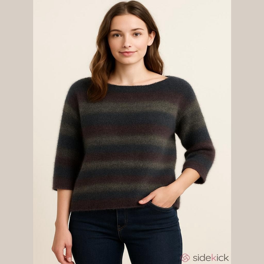NBDN Nobrandedon Lane Bryant Striped Women's Sweater size Large Size L / US 10 / IT 46 - 5 Thumbnail
