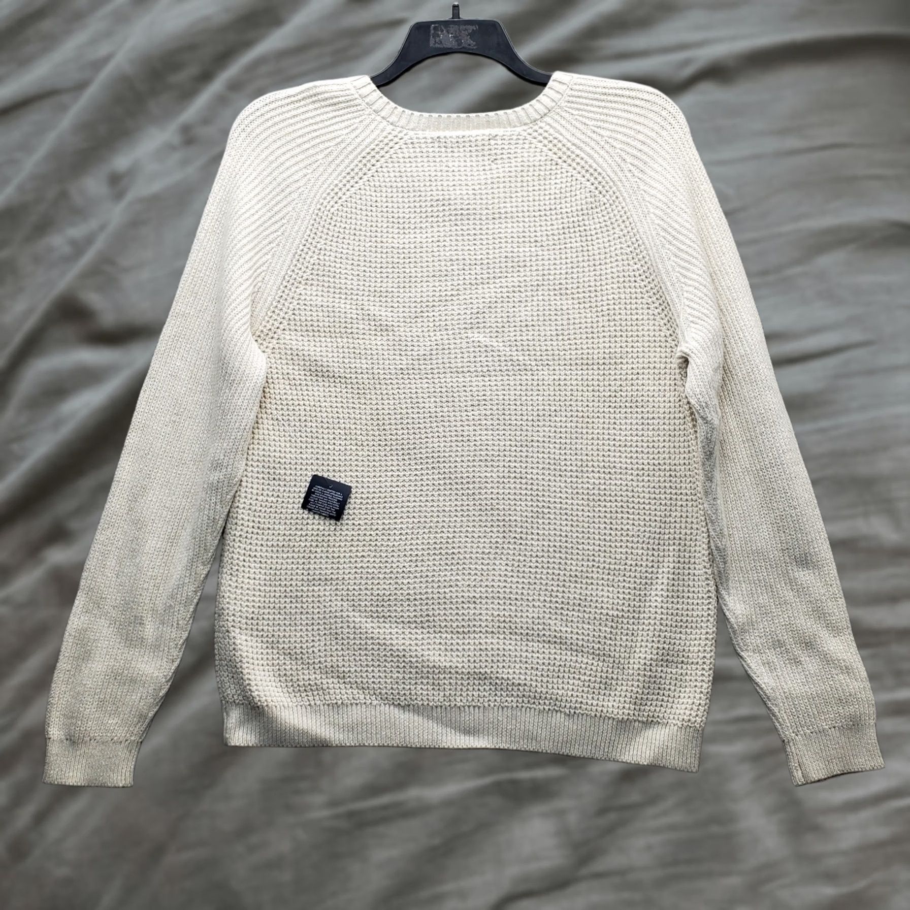 Lucky Brand Lucky Brand Mens Sweater V-Neck Raglan Long Sleeve Waffle-Knit Tan Pullover Size L Size US L / EU 52-54 / 3 - 1 Thumbnail