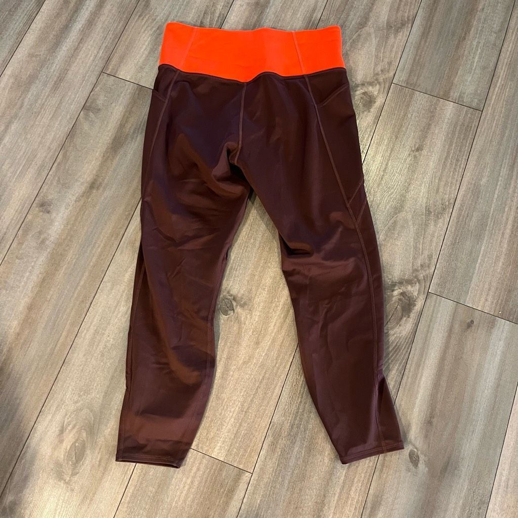 Nike Athleta Brown Athletic Workout Leggings Women Large Bin N-28 Size 30" / US 8 / IT 44 - 6 Thumbnail