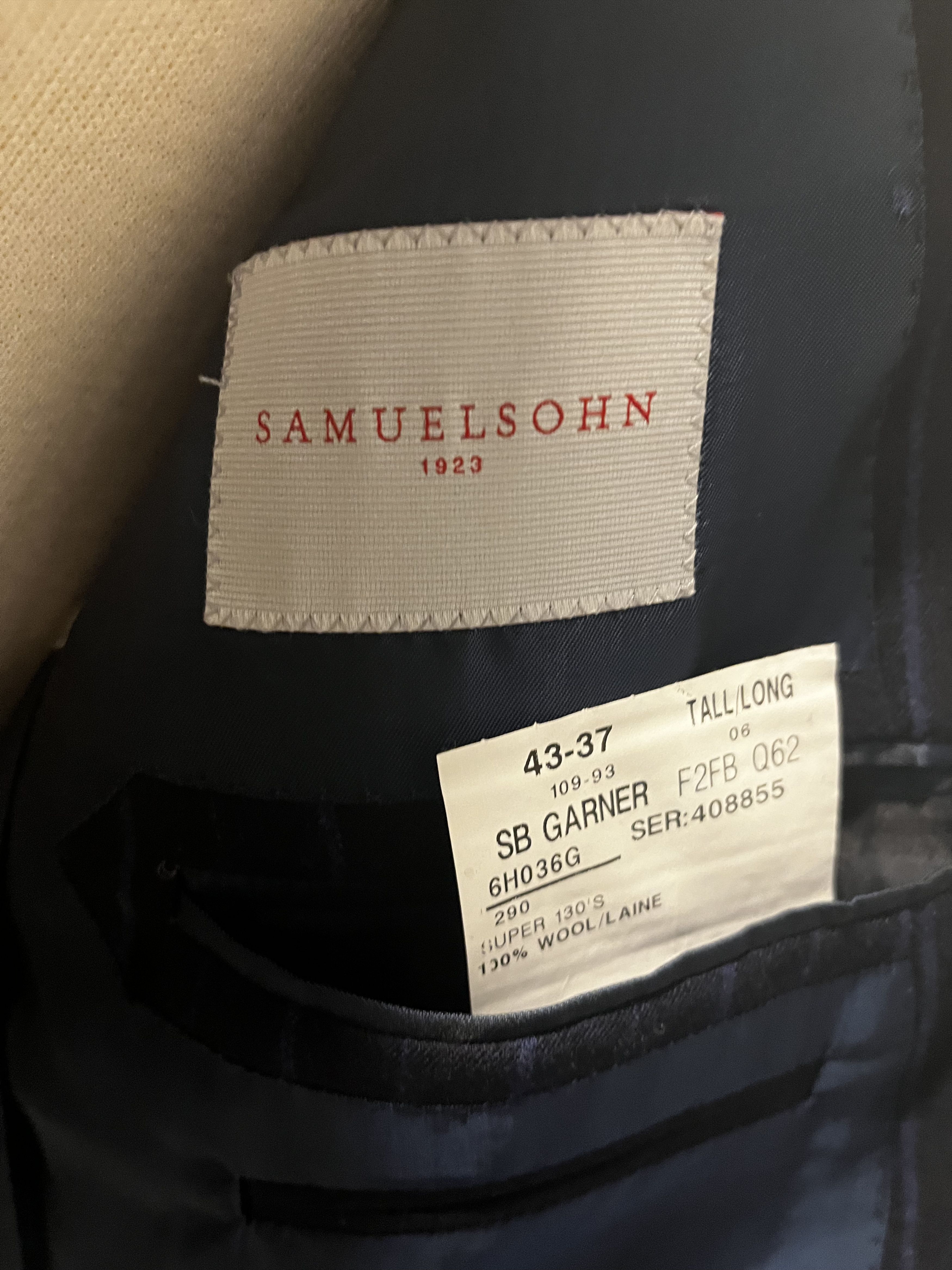 Samuelsohn Brand new Samuelsohn 2 piece luxury suit striped wool blue Size 42L - 9 Thumbnail