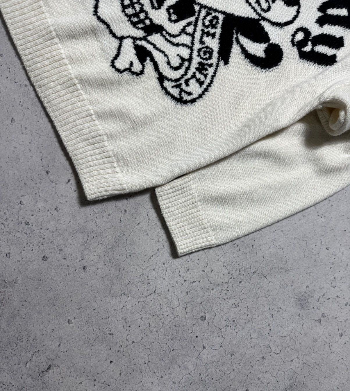 Ed Hardy Ed Hardy Big Logo Knitted Sweater Big Logo Cream Oversize Size US XS / EU 42 / 0 - 4 Thumbnail